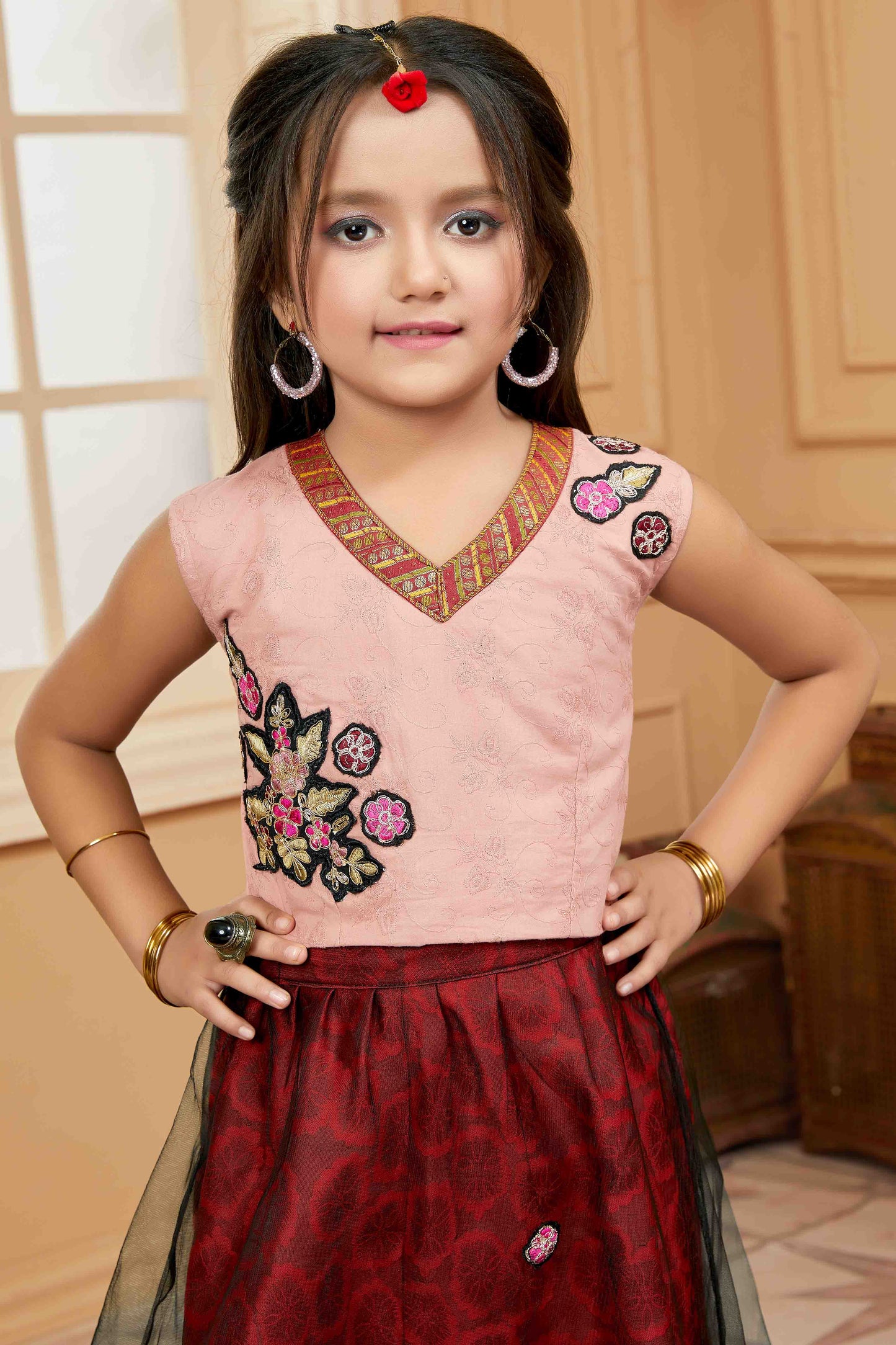 Maroon Colour Net Lehenga Choli VSGW1070762