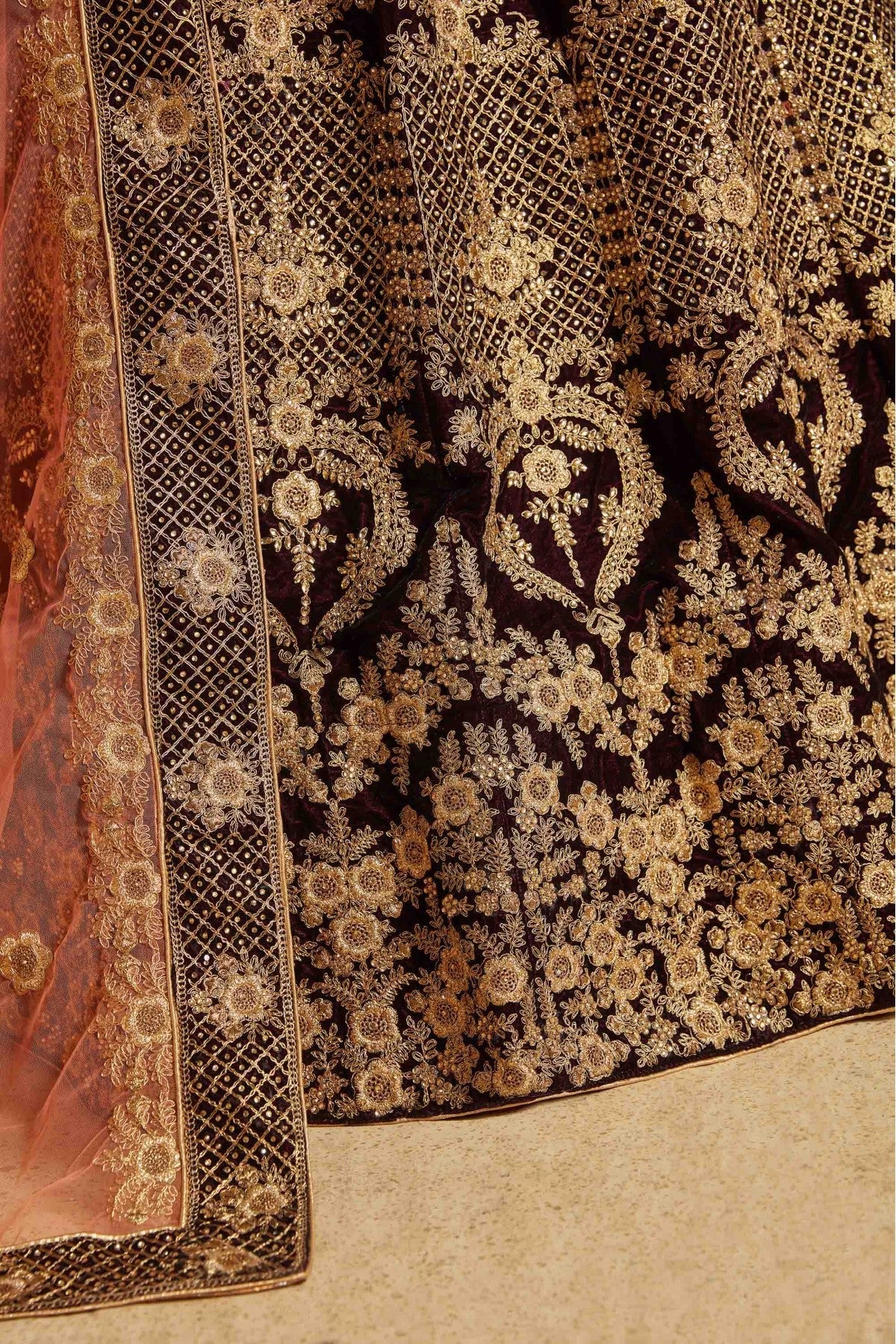 Maroon Colour Pure Velvet Thread Work Lehenga Choli VSLC1080434