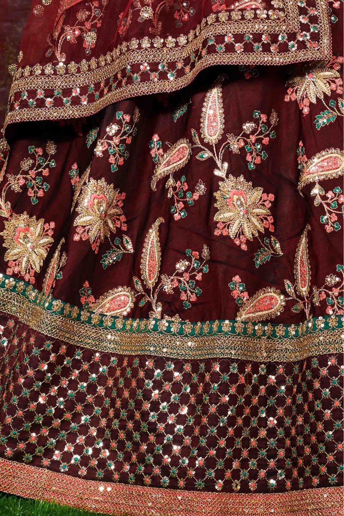 Maroon Colour Taffeta Silk Lehenga Choli VSLC1010025