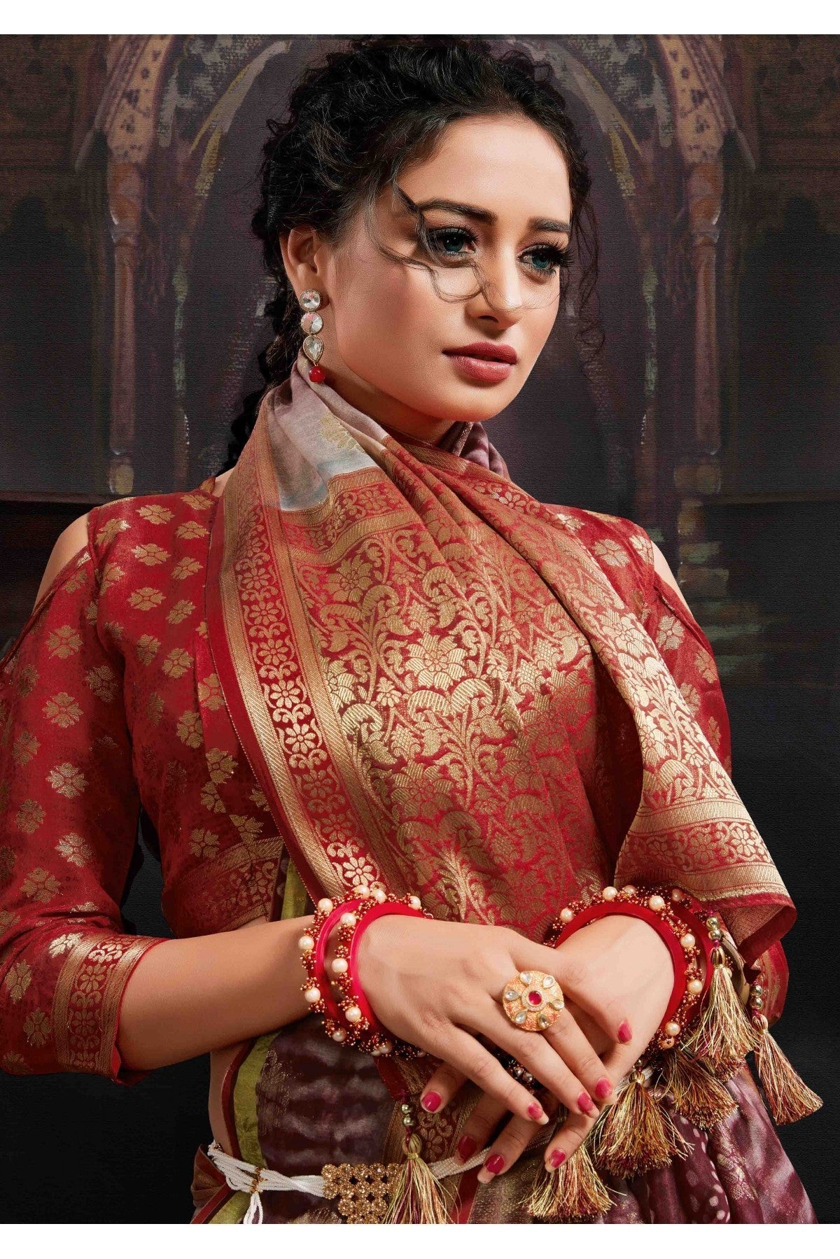 Multicolour Chanderi Jacquard Woven Saree VSSD1120774