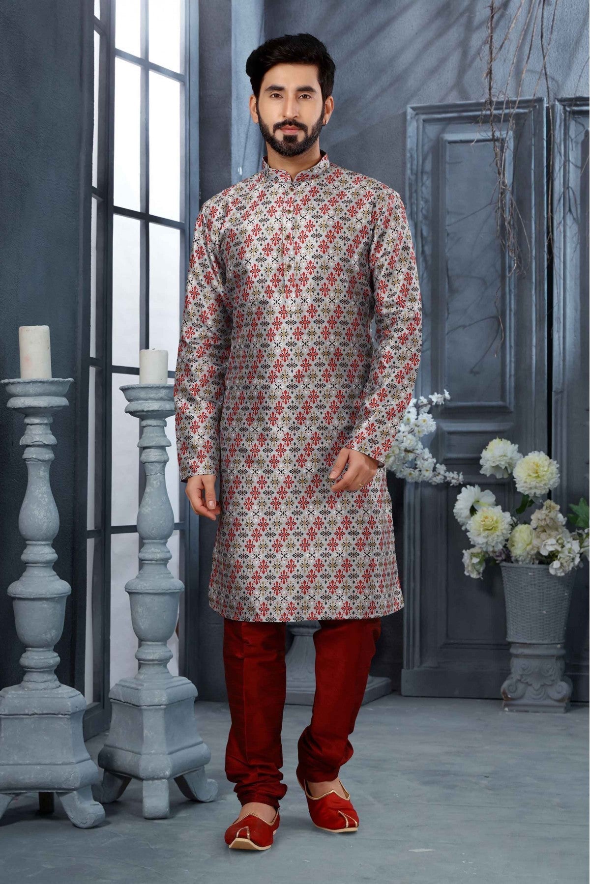 Multicolour Colour Kurta Pajama In Silk Fabric VSKP1040150