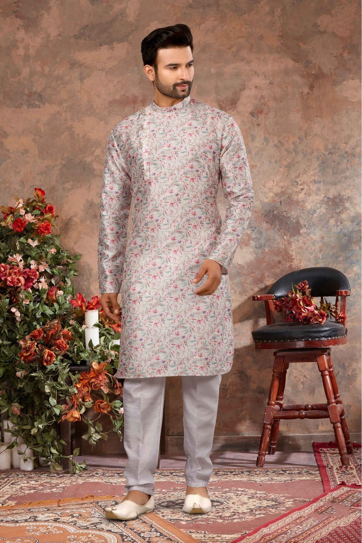 Multicolour Colour Kurta Pajama In Silk Fabric VSKP1040151