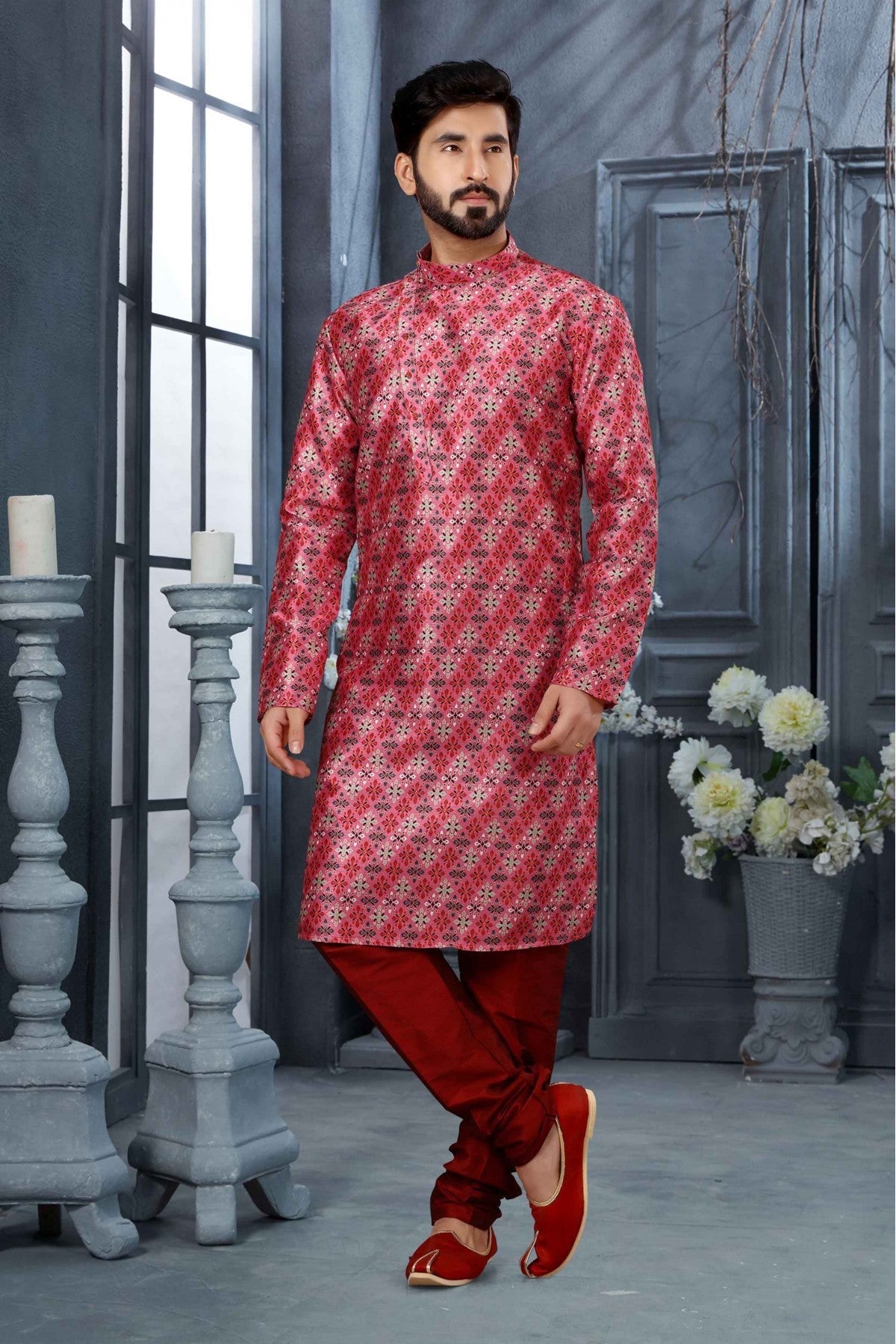 Multicolour Colour Kurta Pajama In Silk Fabric VSKP1040152