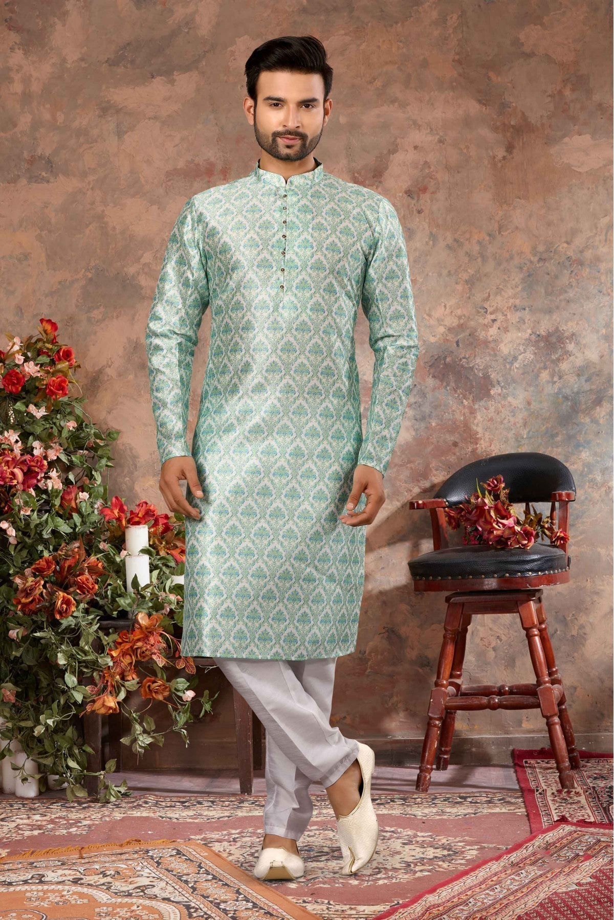 Multicolour Colour Kurta Pajama In Silk Fabric VSKP1040157