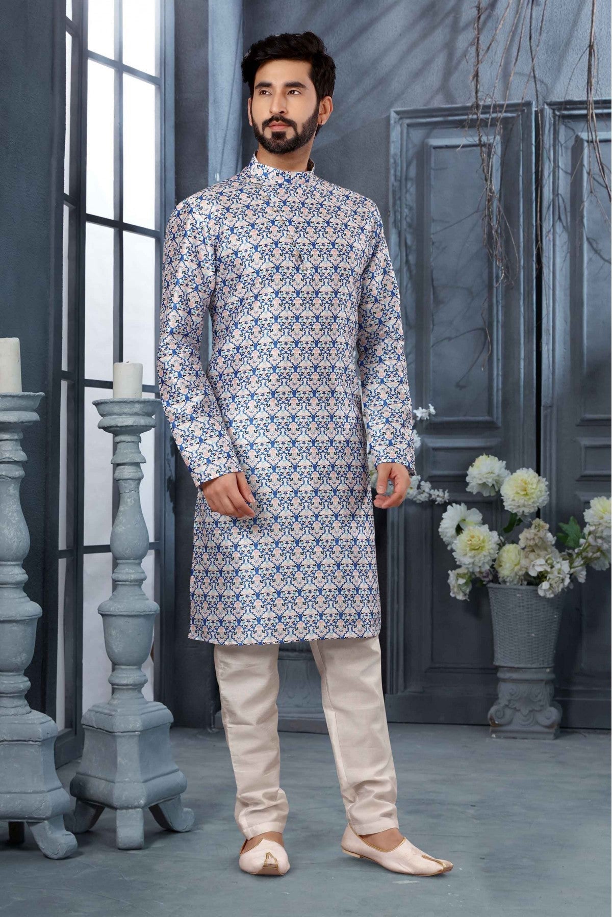 Multicolour Colour Kurta Pajama In Silk Fabric VSKP1040158
