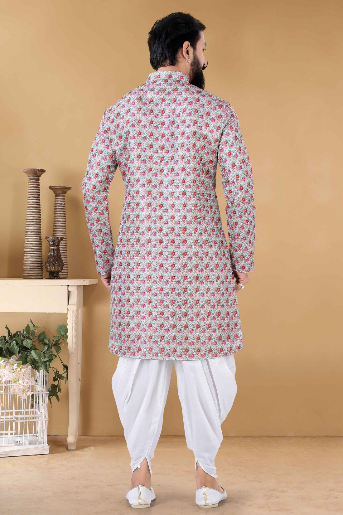 Multicolour Jacquard Kurta Pajama VSKP1130104