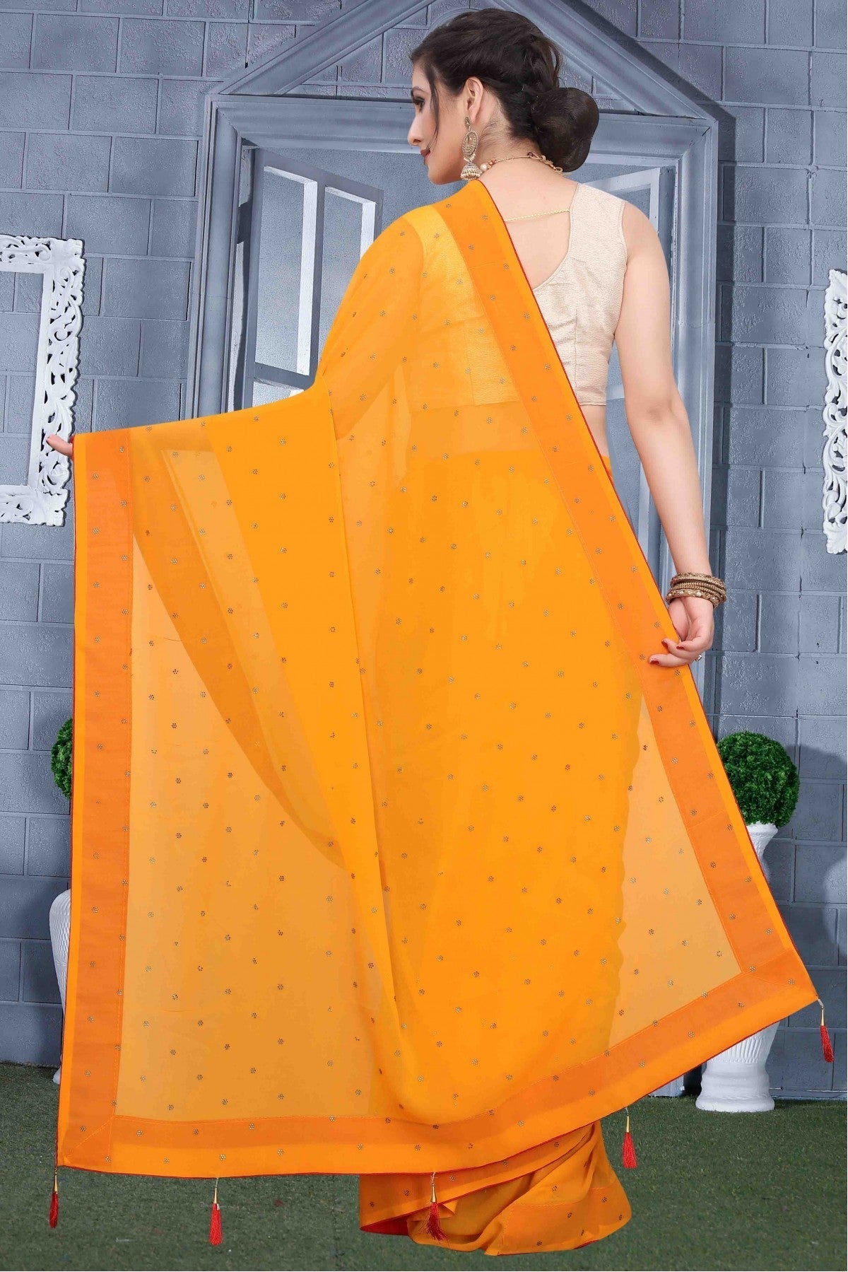 Mustard Colour Georgette Party Wear Saree VSSD1120576