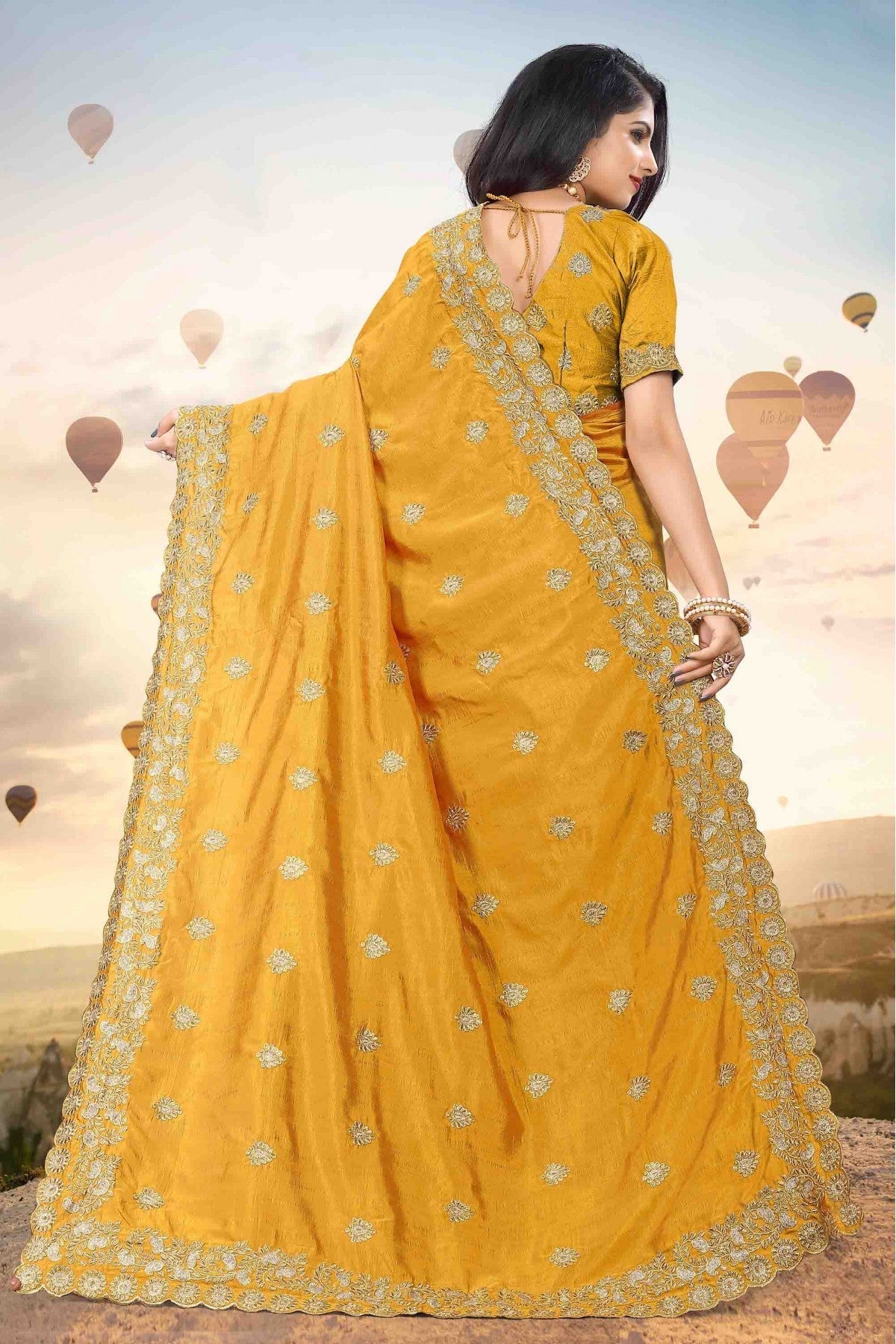 Mustard Colour Mayo Silk Designer Saree VSSD1120544