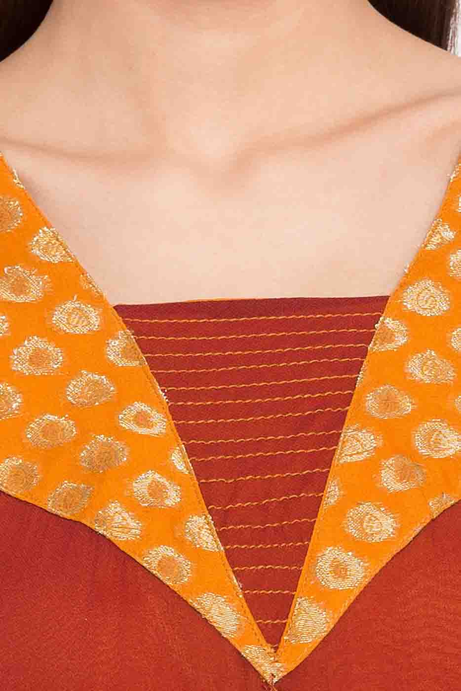 Mustard Colour Plus Size Stitched Faux Georgette Embroidery Churidar Suit VSSS1070184