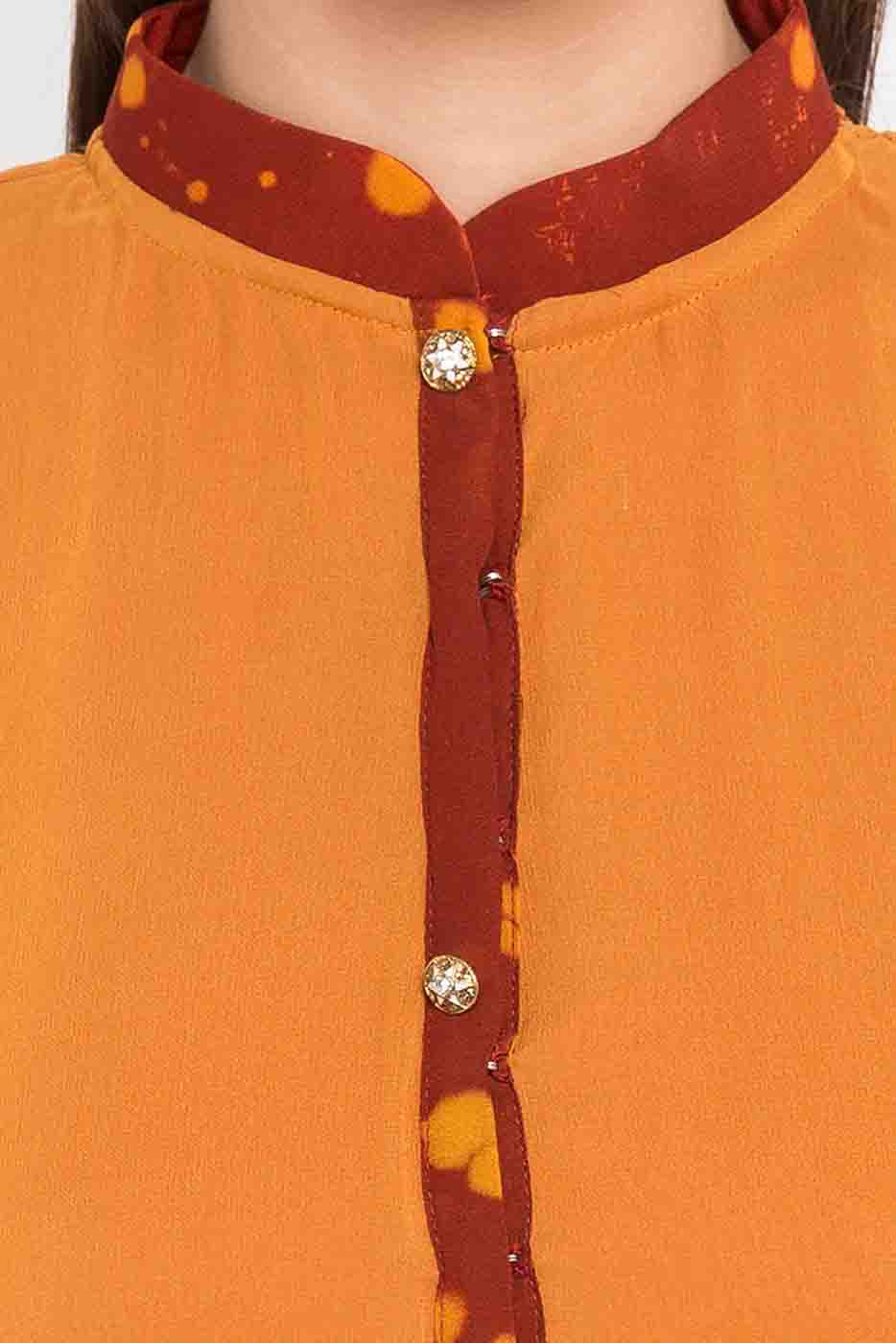 Mustard Colour Plus Size Stitched Faux Georgette Embroidery Churidar Suit VSSS1070186