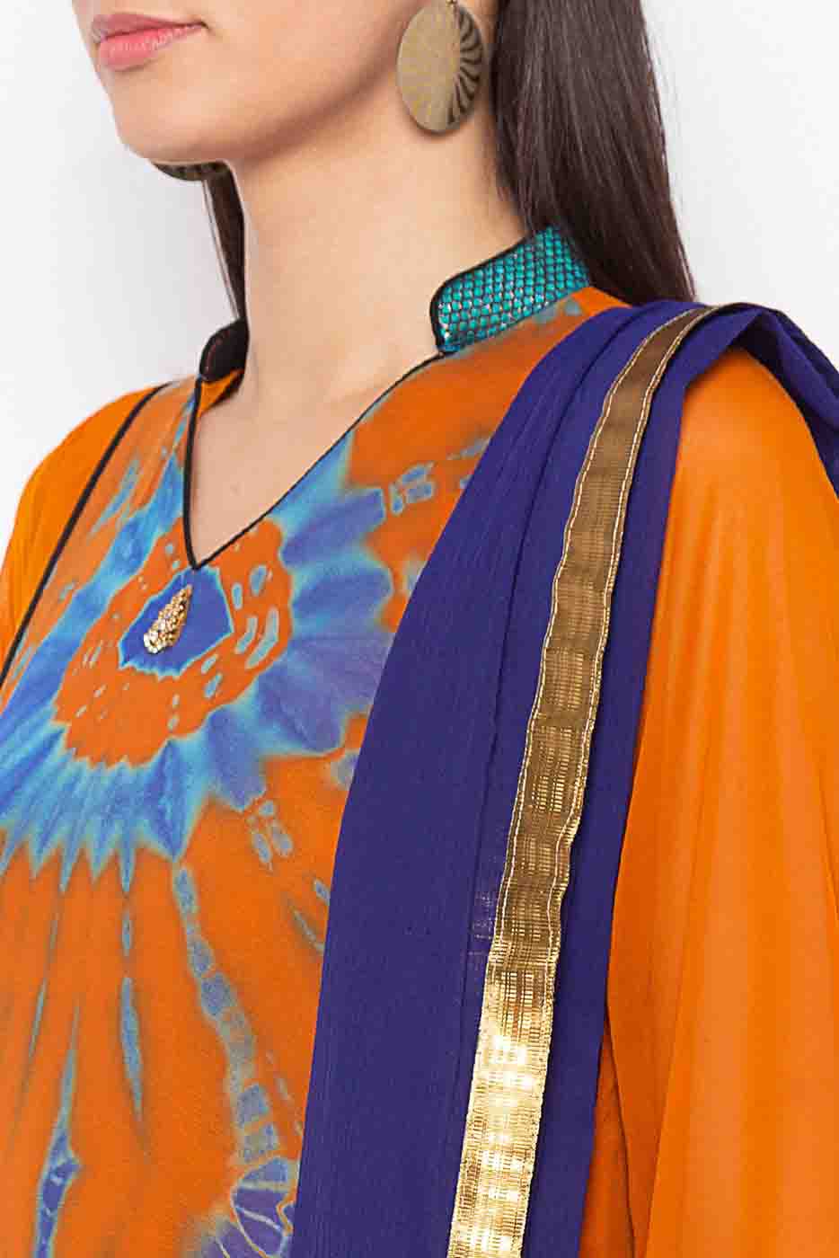 Mustard Colour Plus Size Stitched Georgette Embroidery Pant Style Suit VSSS1070197