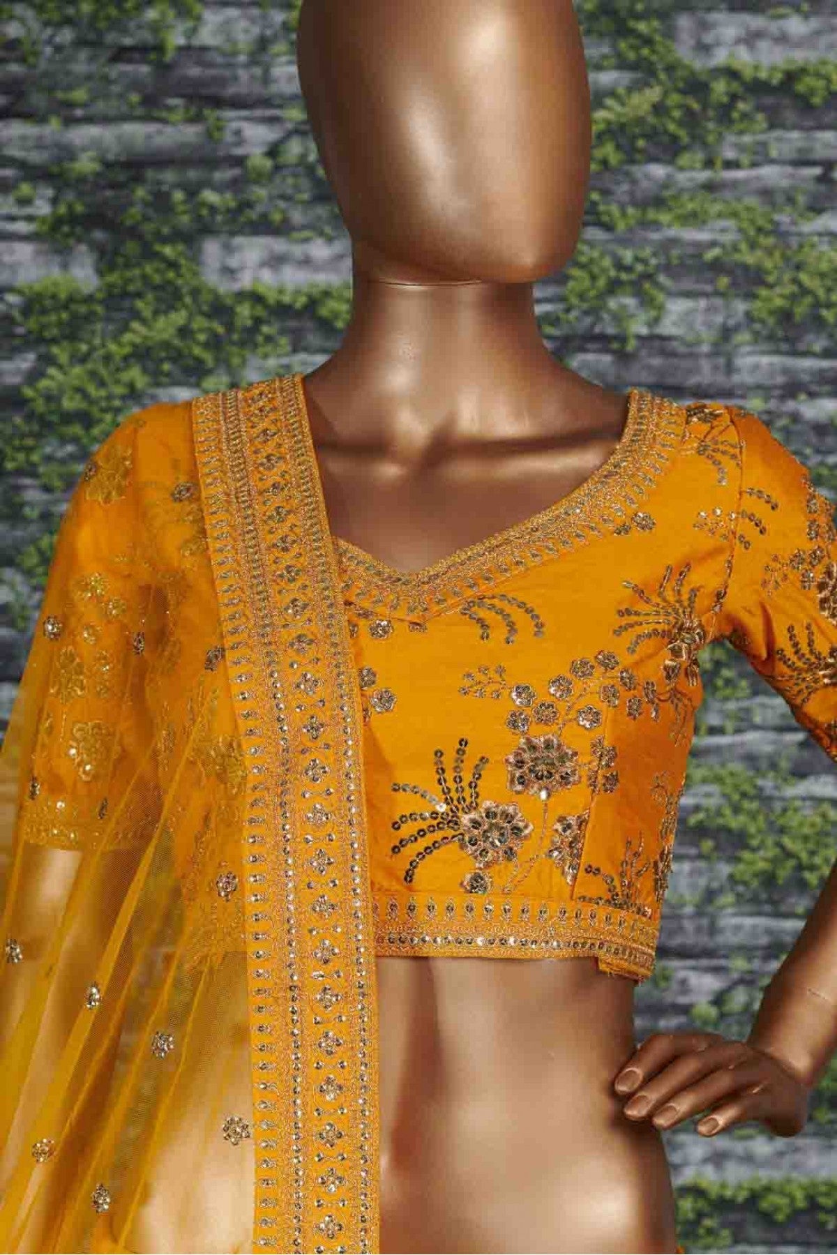 Mustard Colour Thai Silk Lehenga Choli VSLC1010018