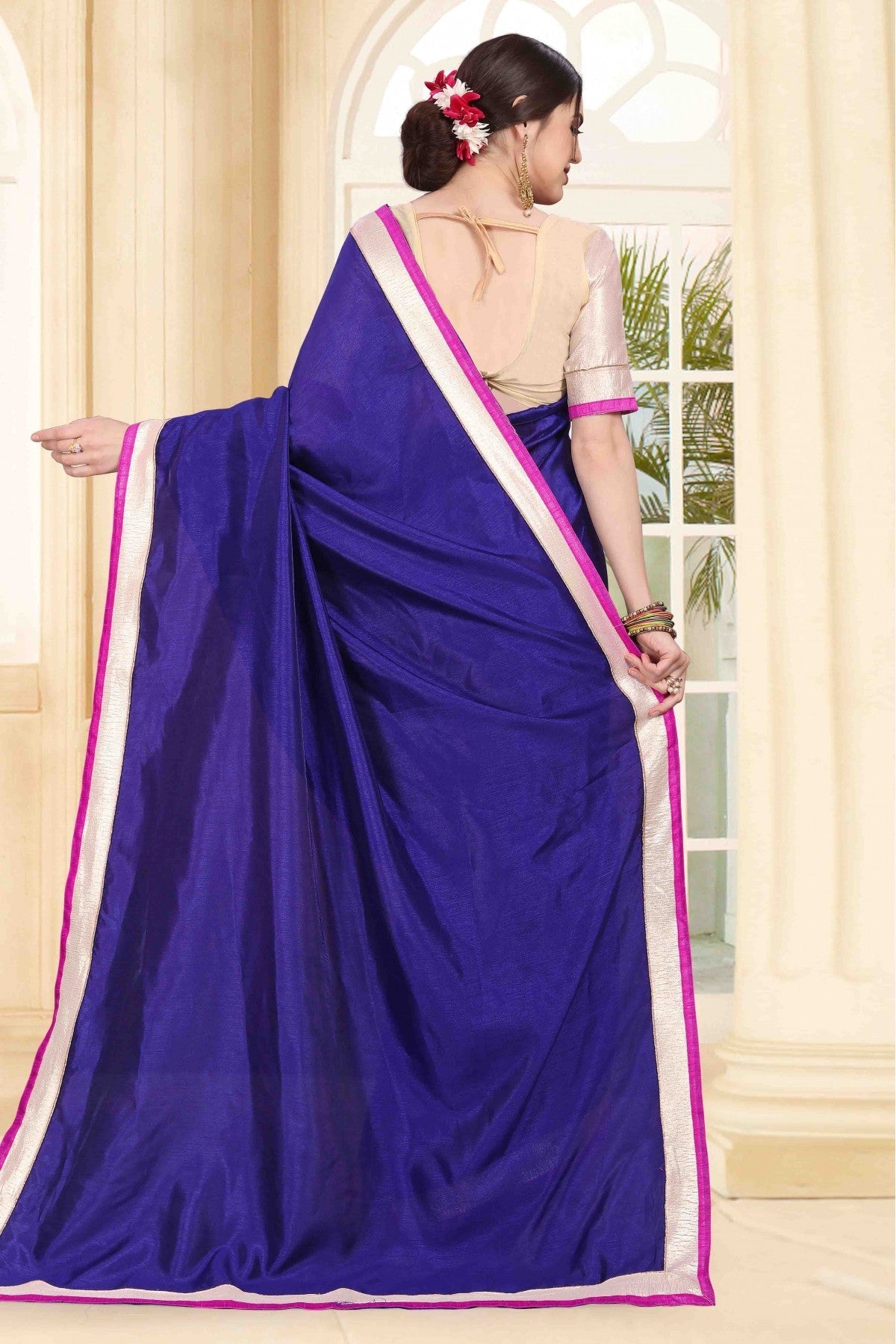 Navy Blue Colour Art Silk Saree VSSD1120476