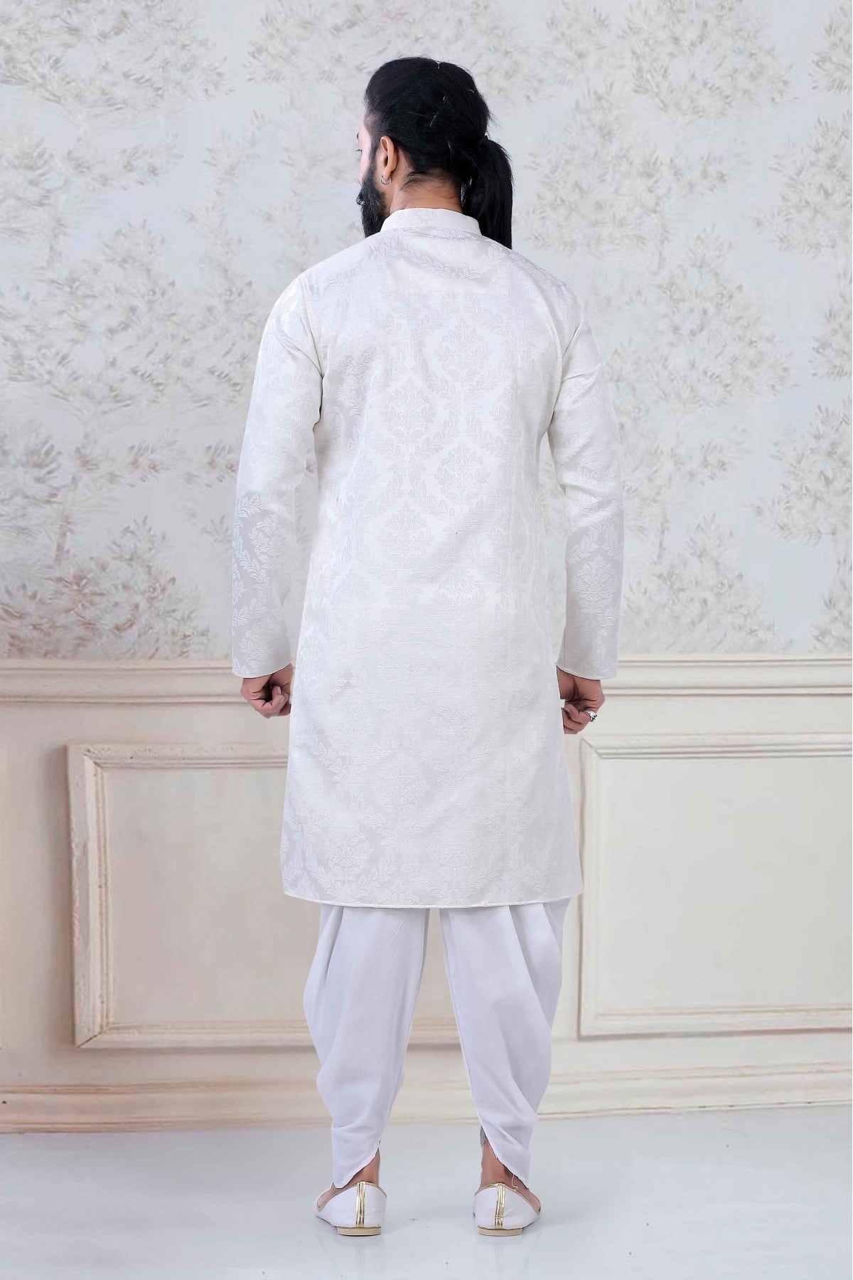 Off White Colour Jacquard Festival Wear Dhoti Kurta VSKP1130060