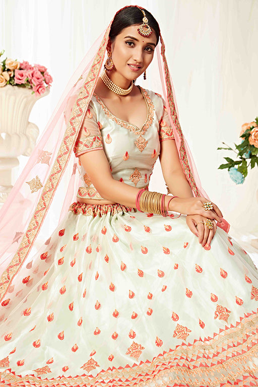 Off White Colour Net Designer Lehenga Choli VSLC1240010