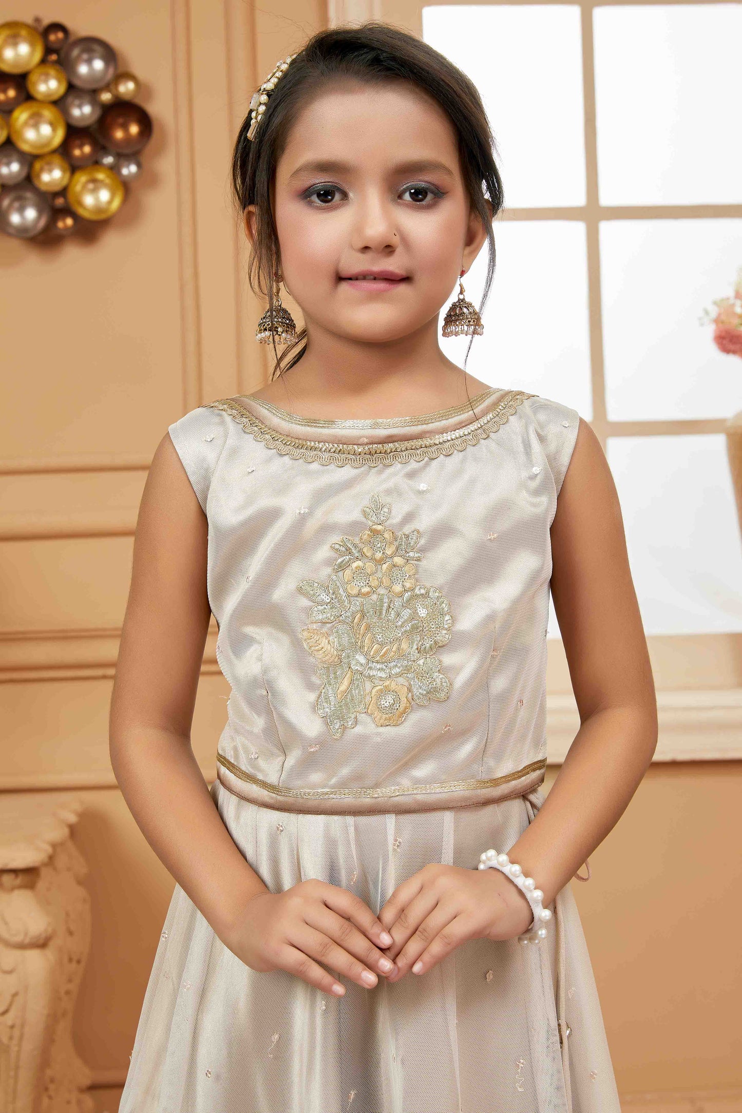 Off White Colour Net Lehenga Choli VSGW1070754