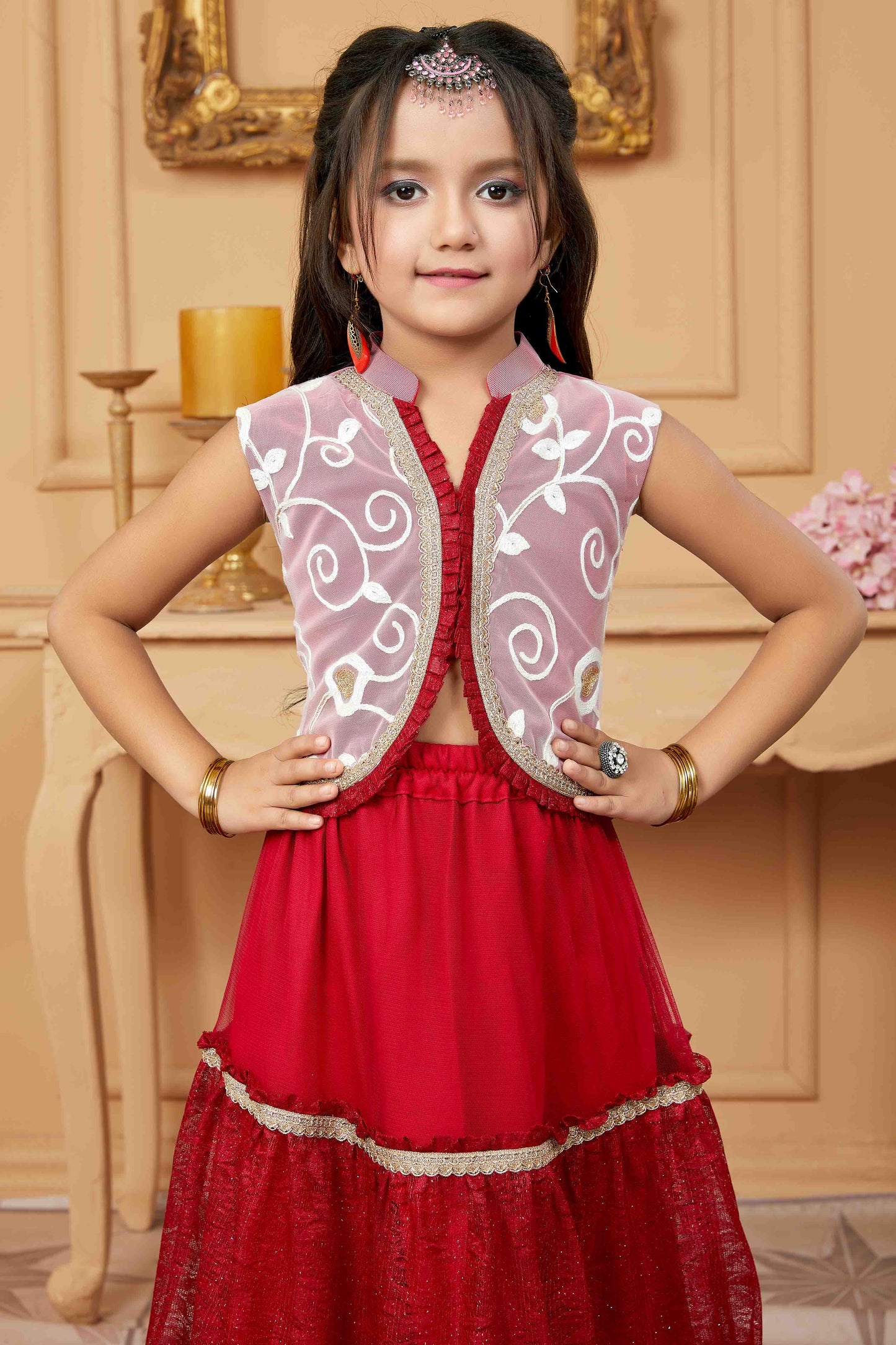 Off White Colour Net Lehenga Suit VSGW1070750