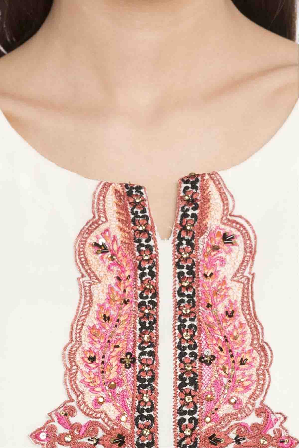 Off White Colour Plus Size Faux Georgette Churidar Suit VSSS1070176