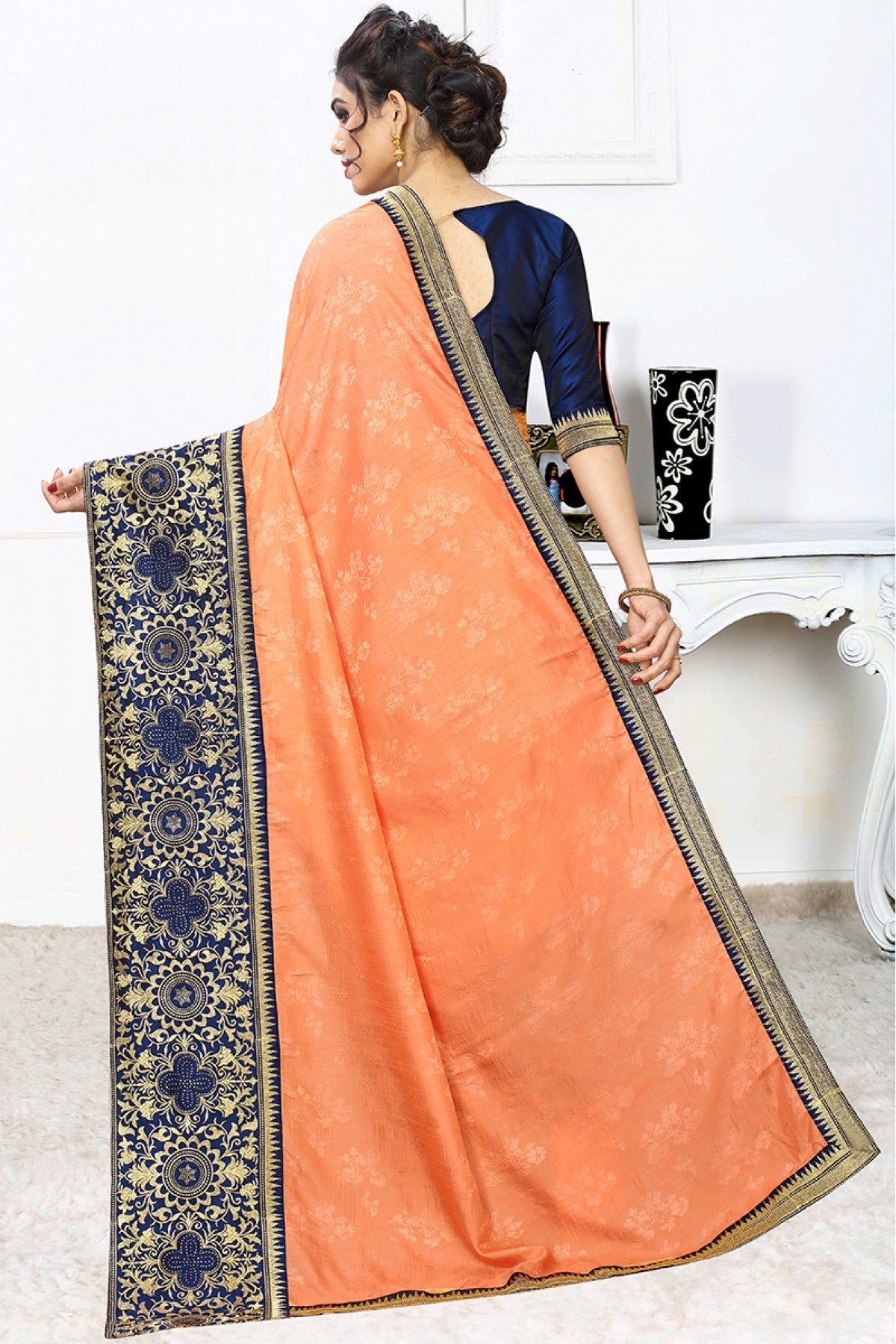 Orange Colour Jacquard Silk Designer Saree VSSD1120524