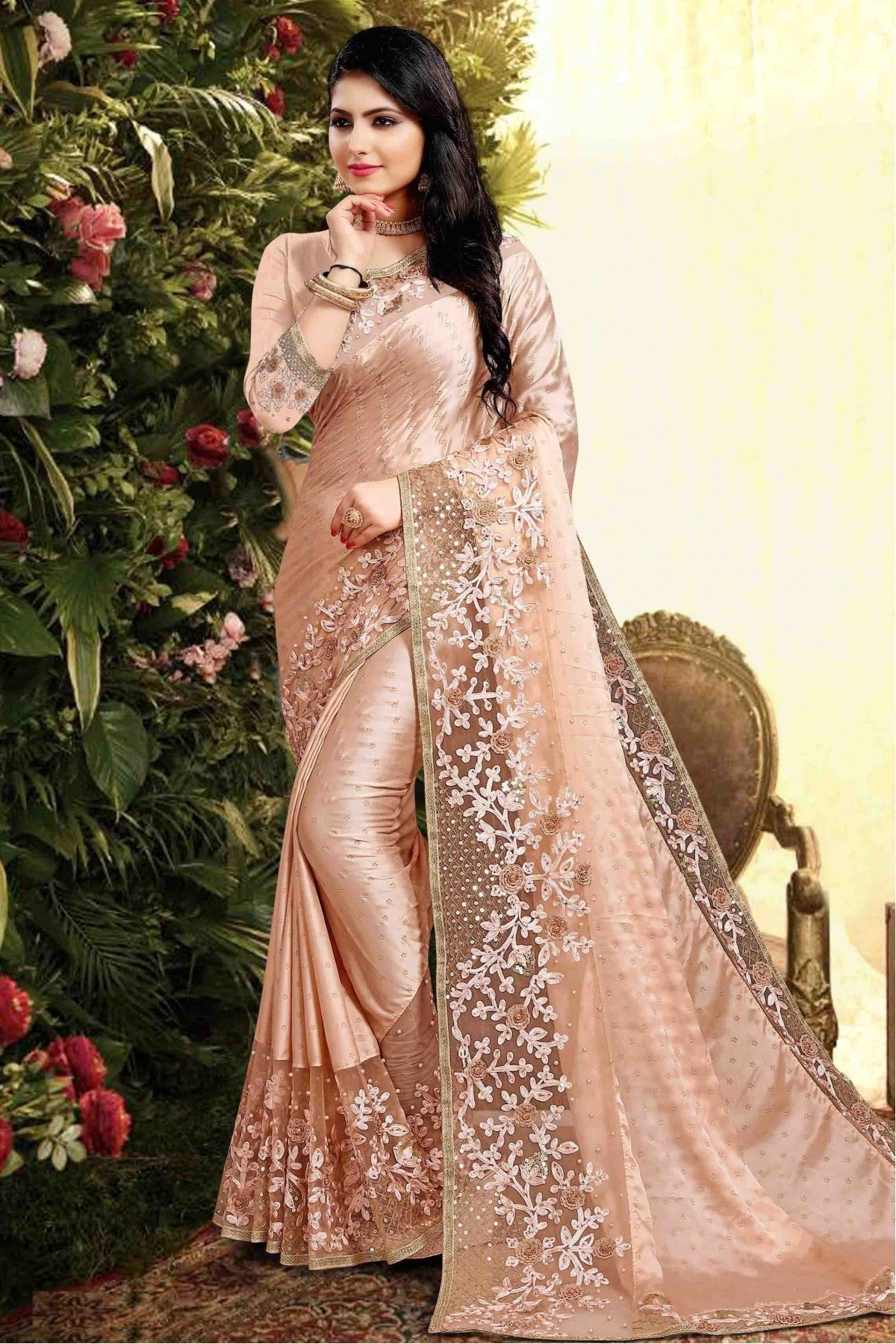 Peach Colour Rangoli Silk Designer Saree VSSD1120028