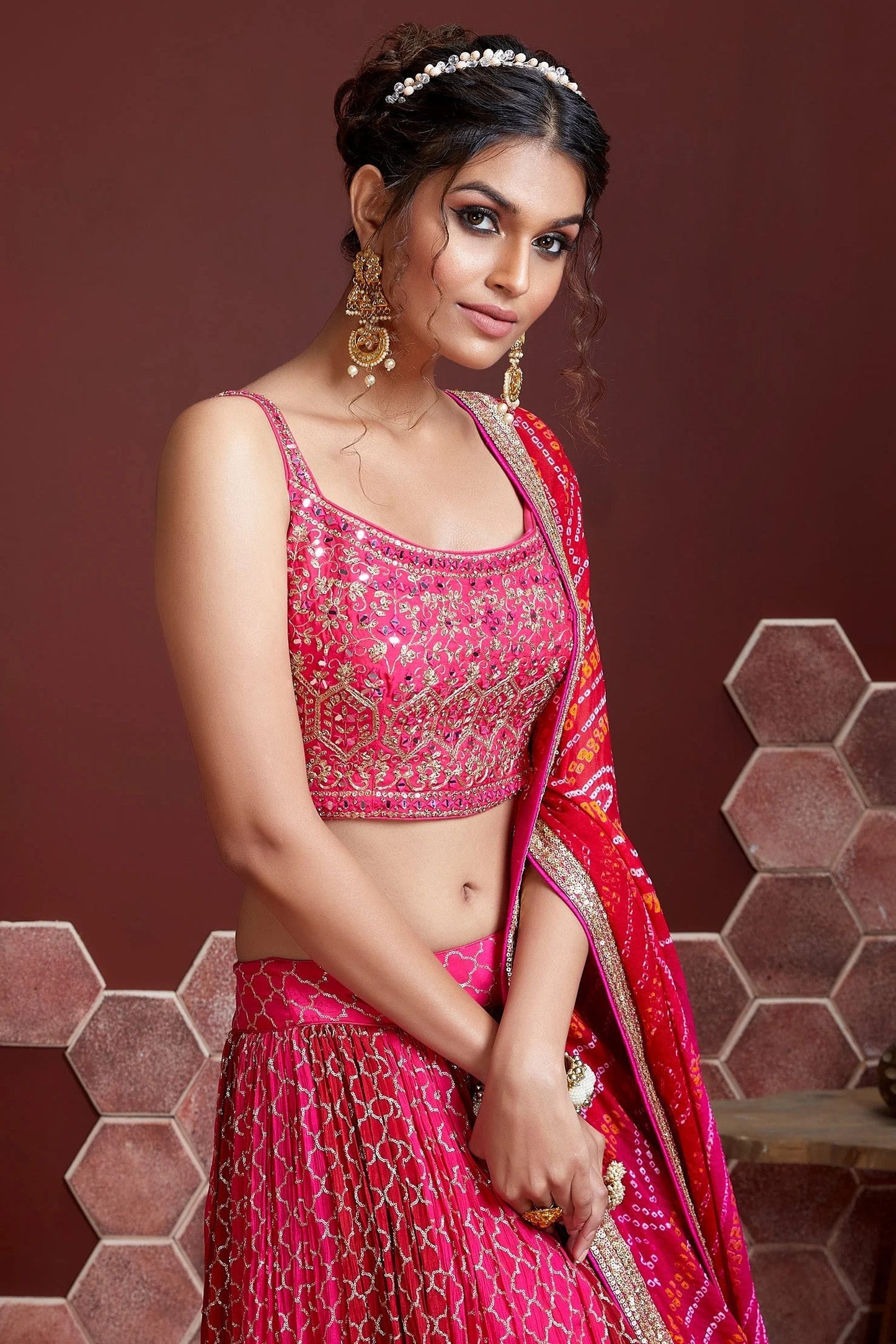 Pink Chinnon Silk Designer Lehenga Choli VSLC1010160