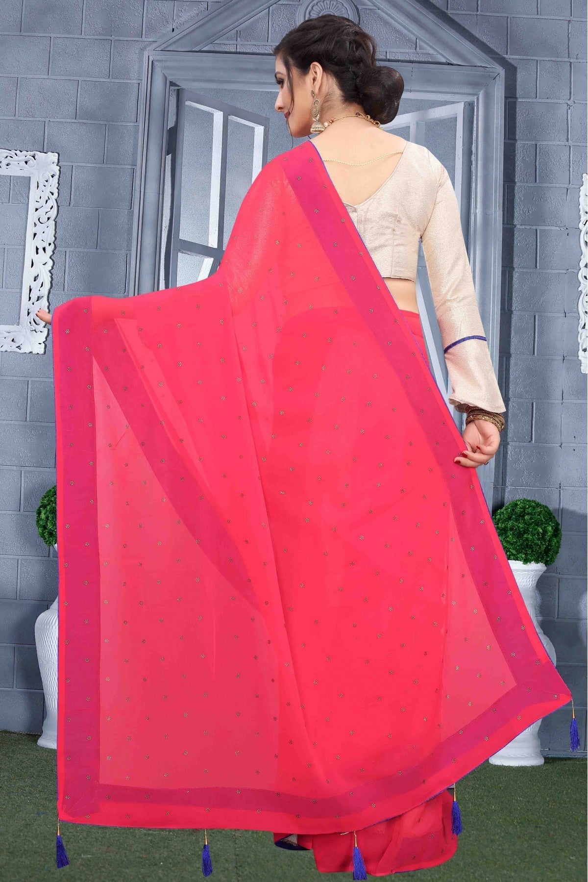 Pink Colour Georgette Party Wear Saree VSSD1120577