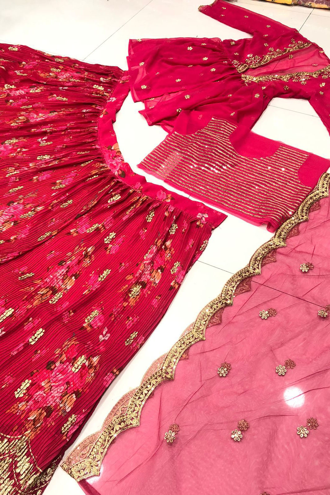 Pink Colour Georgette Silk Lehenga Choli VSLC1020132