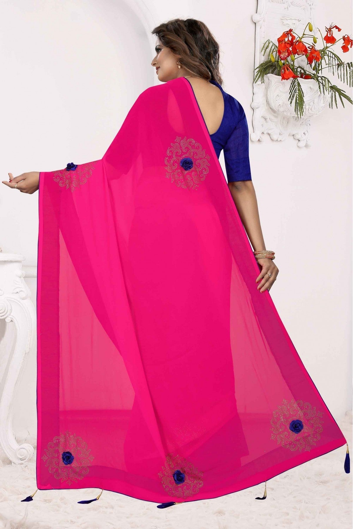 Pink Colour Georgette Traditional Saree VSSD1120555