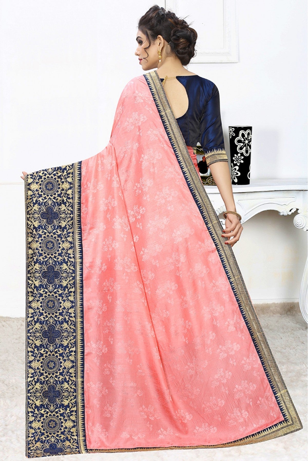 Pink Colour Jacquard Silk Designer Saree VSSD1120520