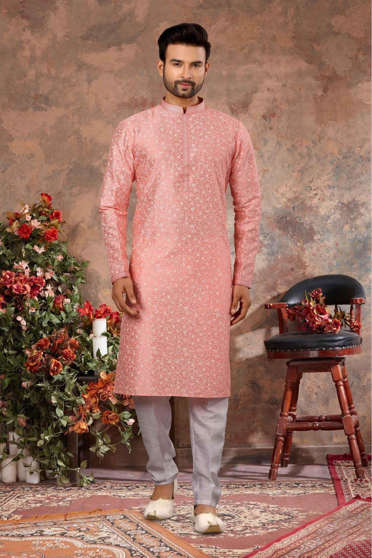 Pink Colour Kurta Pajama In Silk Fabric VSKP1040147