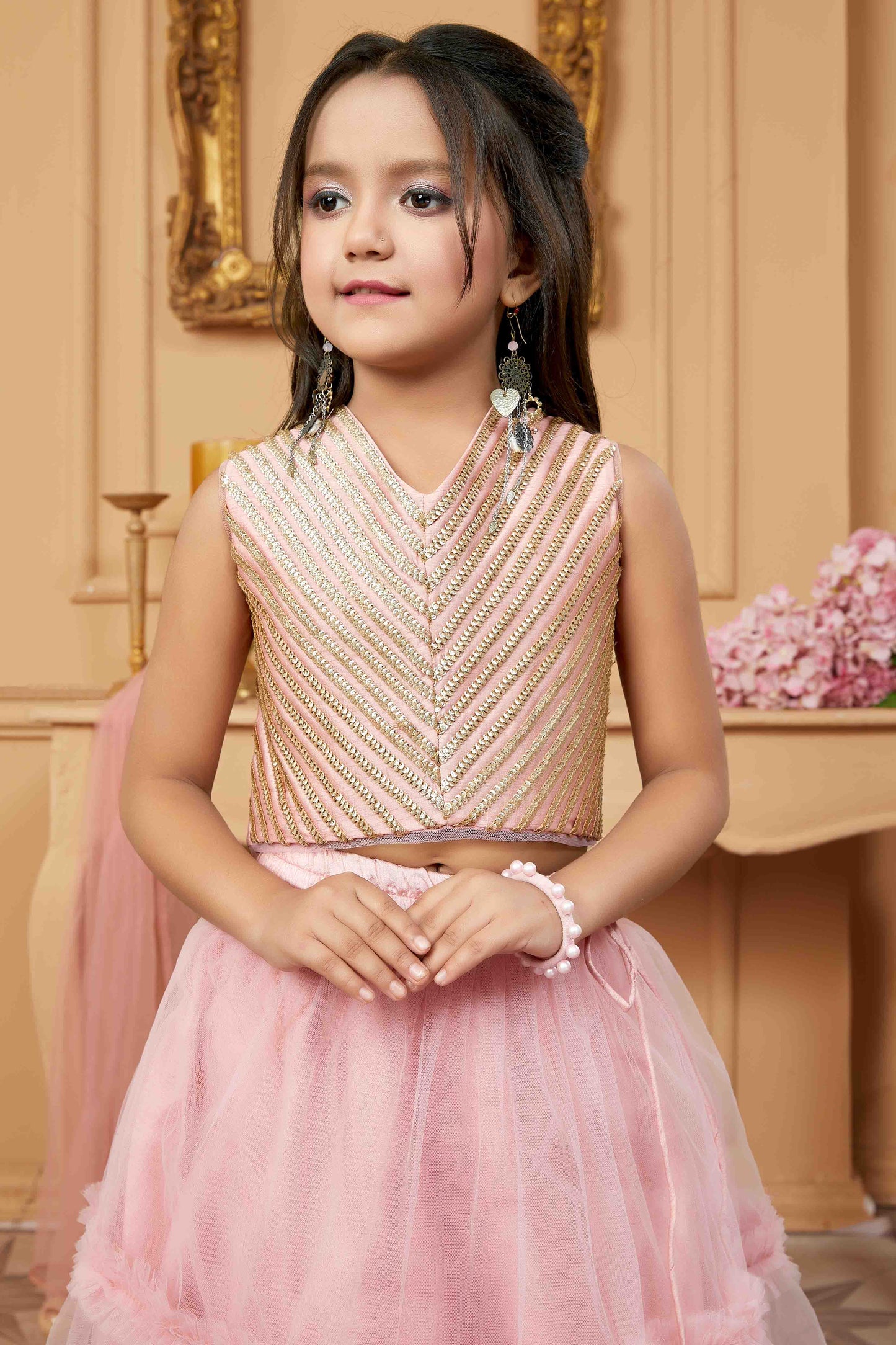 Pink Colour Net Lehenga Choli VSGW1070756