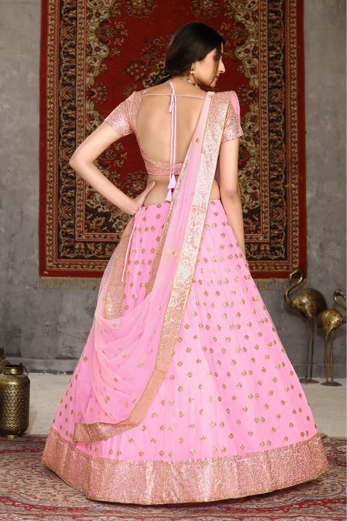 Pink Colour Net Sequence Lehenga Choli VSLC1150057