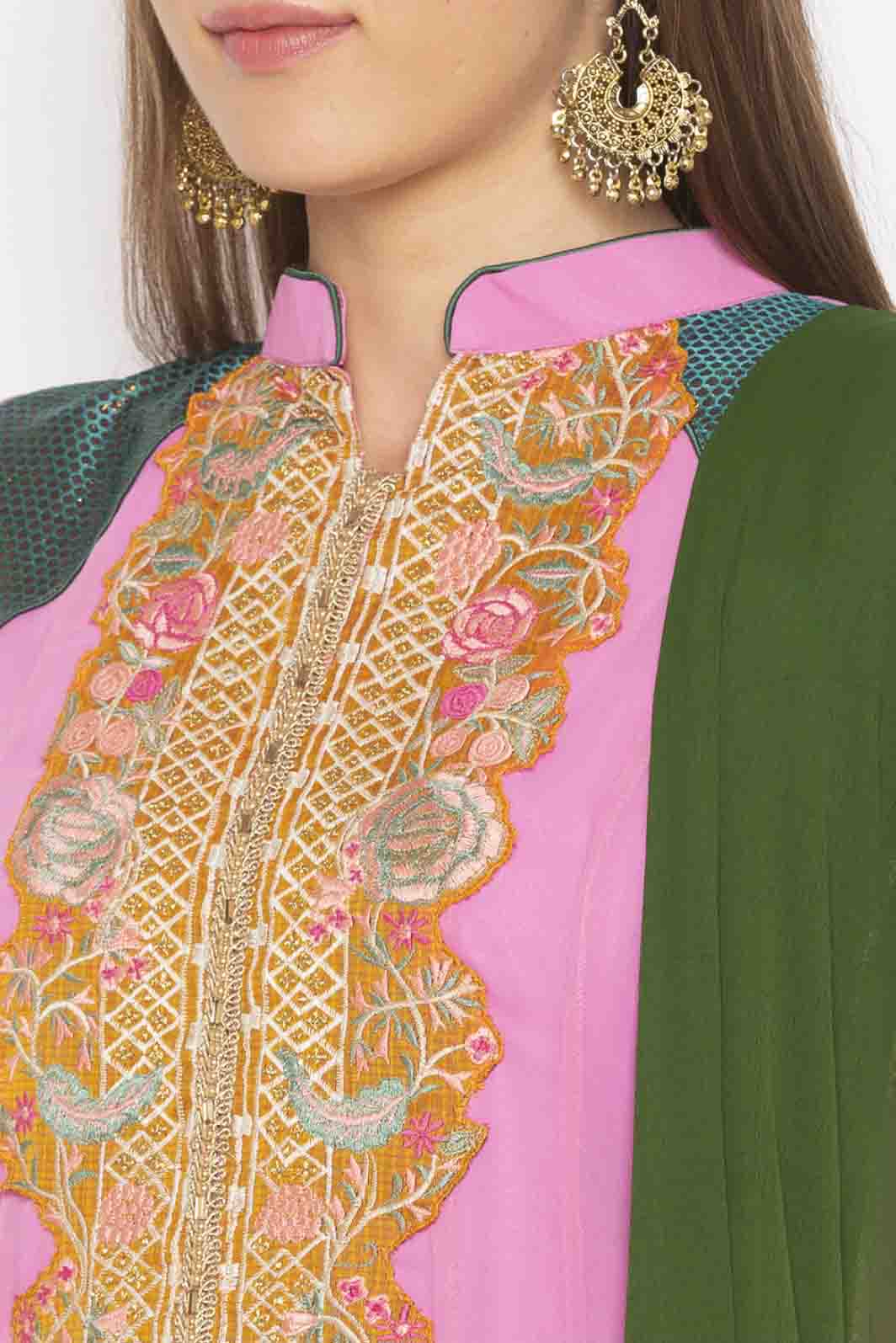 Pink Colour Plus Size Georgette Embroidery Anarkali Suit VSSS1070332