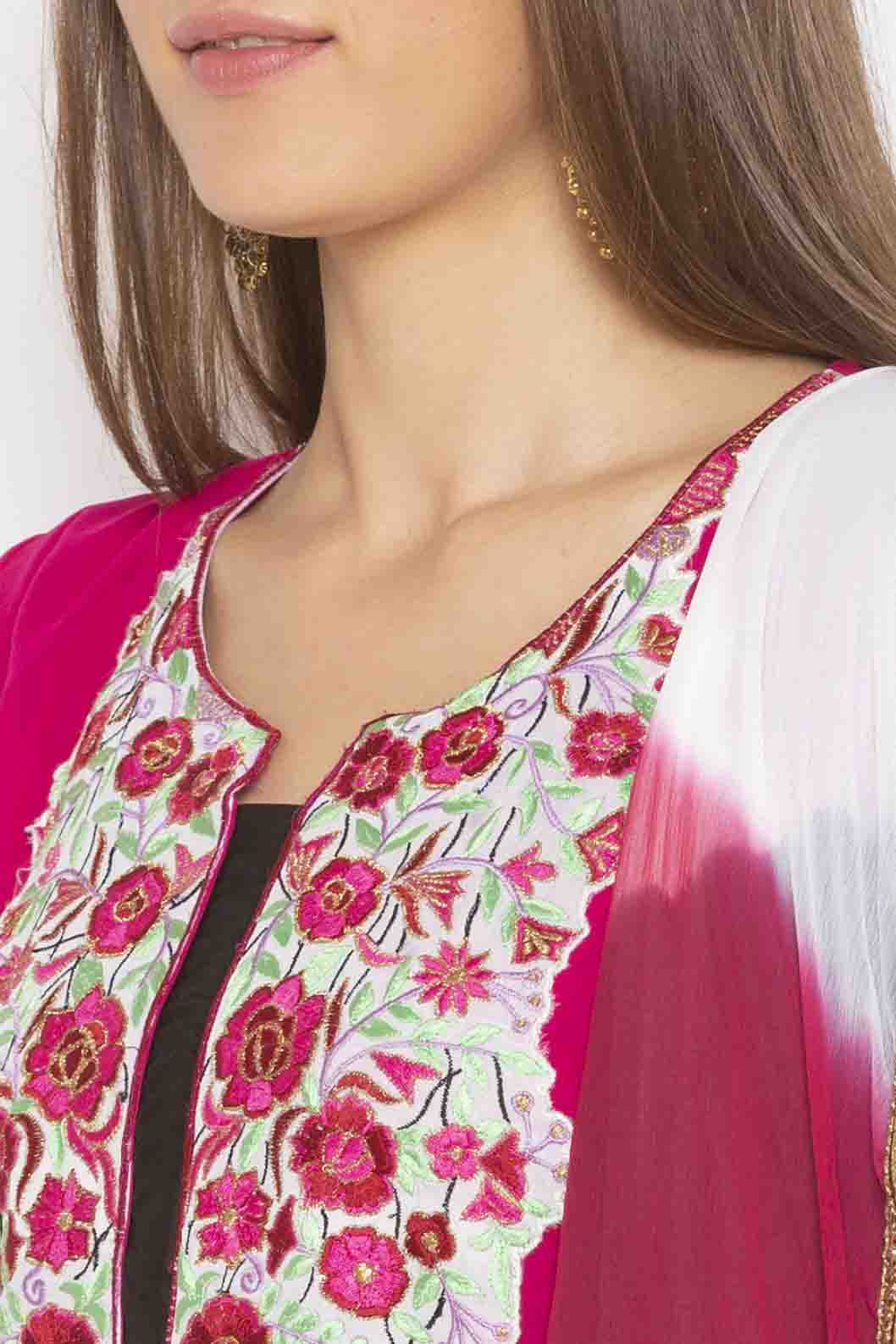 Pink Colour Plus Size Georgette Embroidery Anarkali Suit VSSS1070346