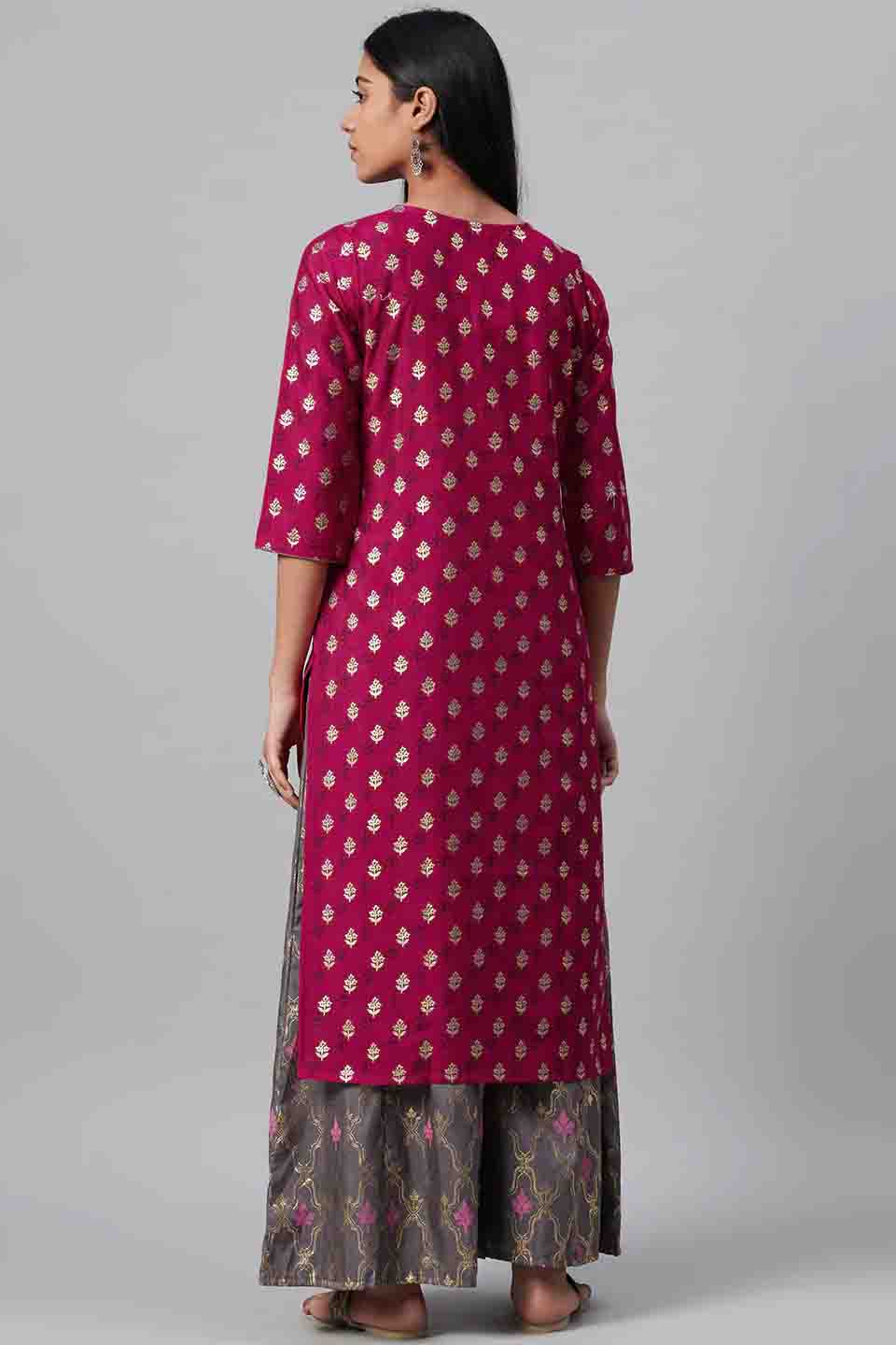 Pink Colour Plus Size Poly Silk Party Wear Kurti Set VSKR1060031