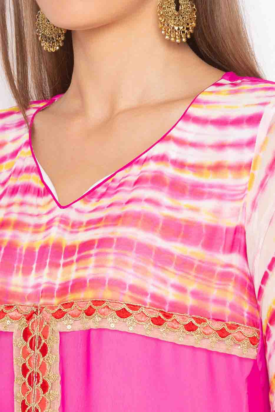 Pink Colour Plus Size Stitched Georgette Embroidery Palazzo Pant Suit VSSS1070239