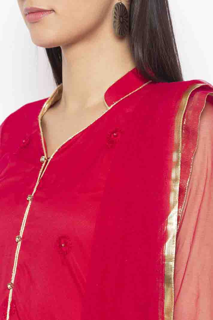 Pink Colour Plus Size Stitched Net Embroidery Sharara Suit VSSS1070215