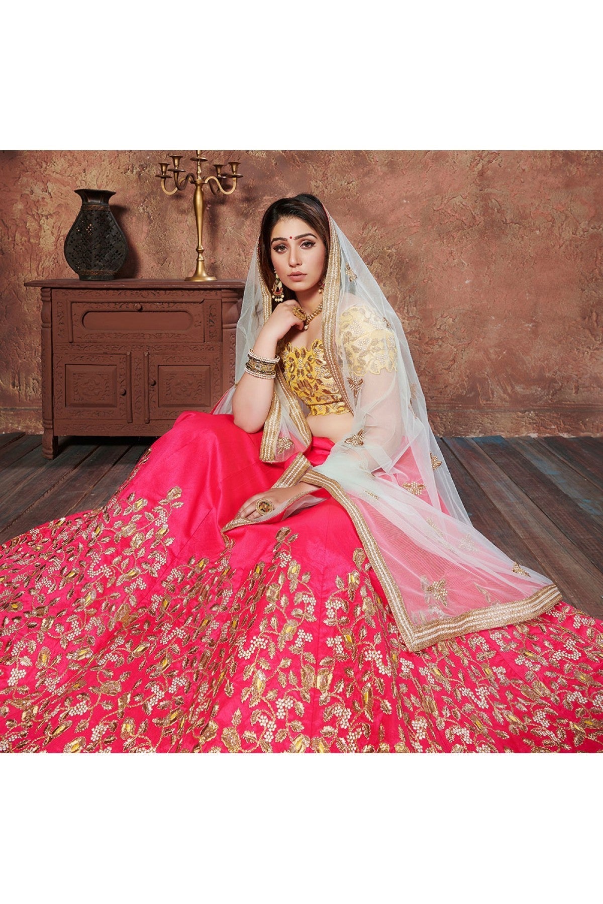 Pink Colour Silk Lehenga Choli VSLC1010045
