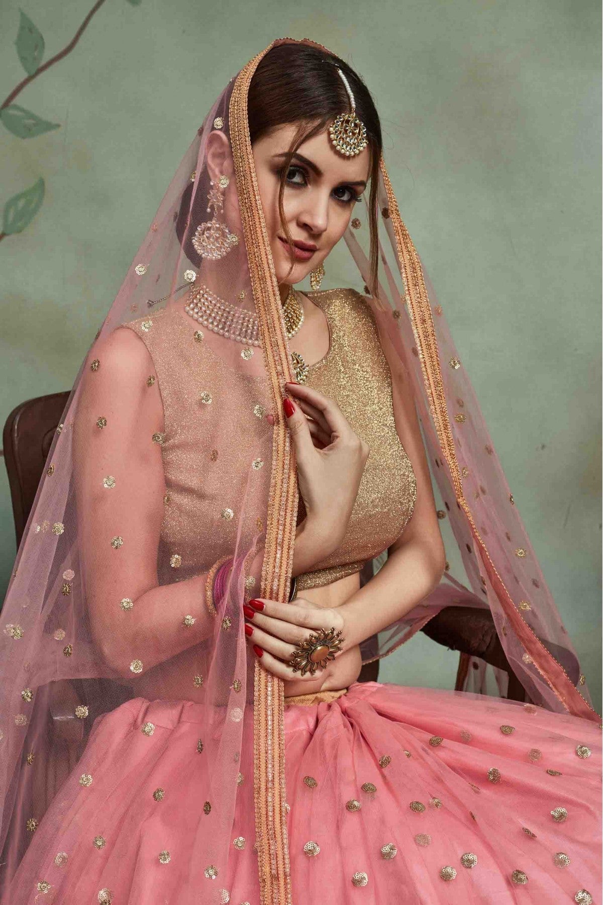 Pink Colour Soft Net Sequins Work Lehenga Choli VSLC1080419