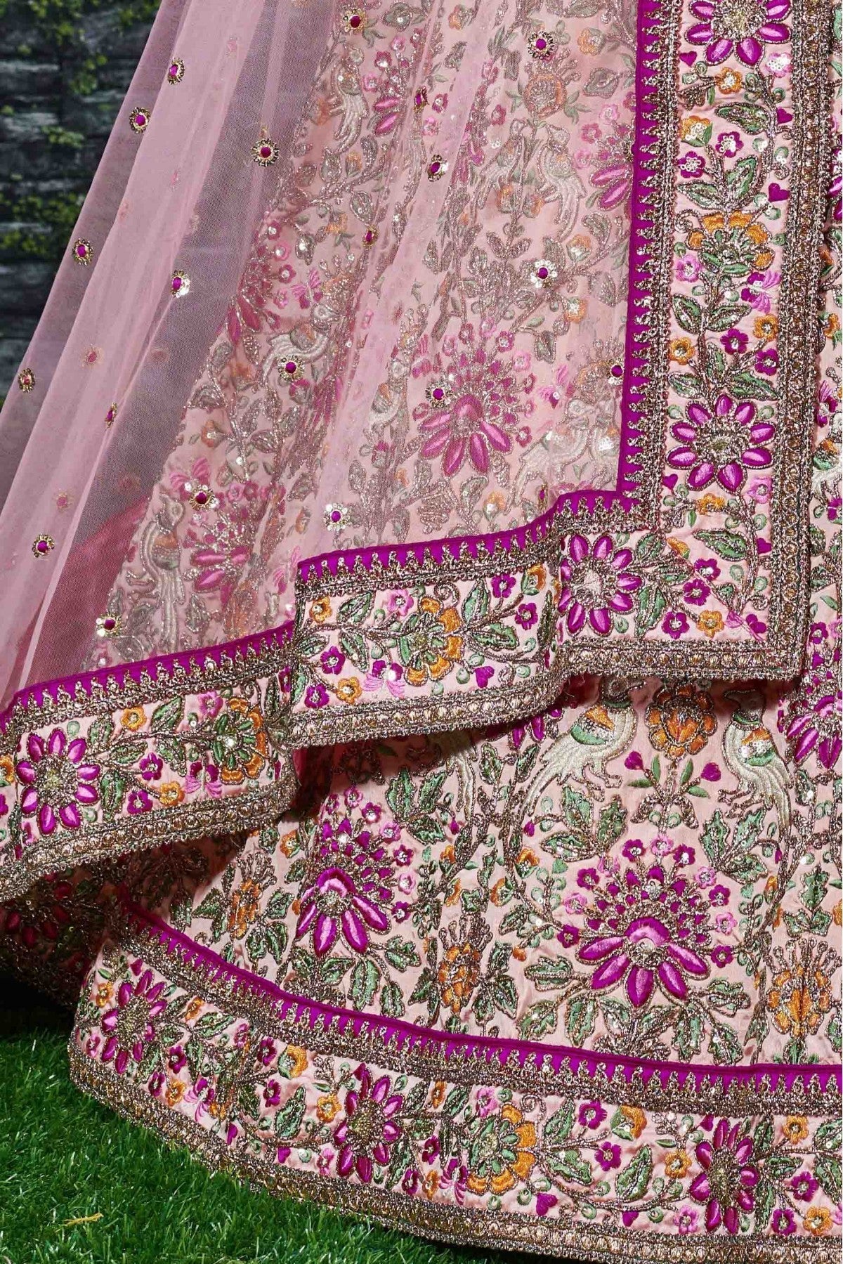 Pink Colour Taffeta Silk Lehenga Choli VSLC1010028