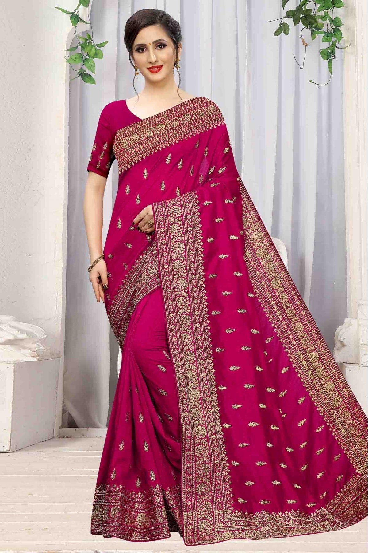 Pink Colour Vichitra Silk Designer Saree VSSD1090071