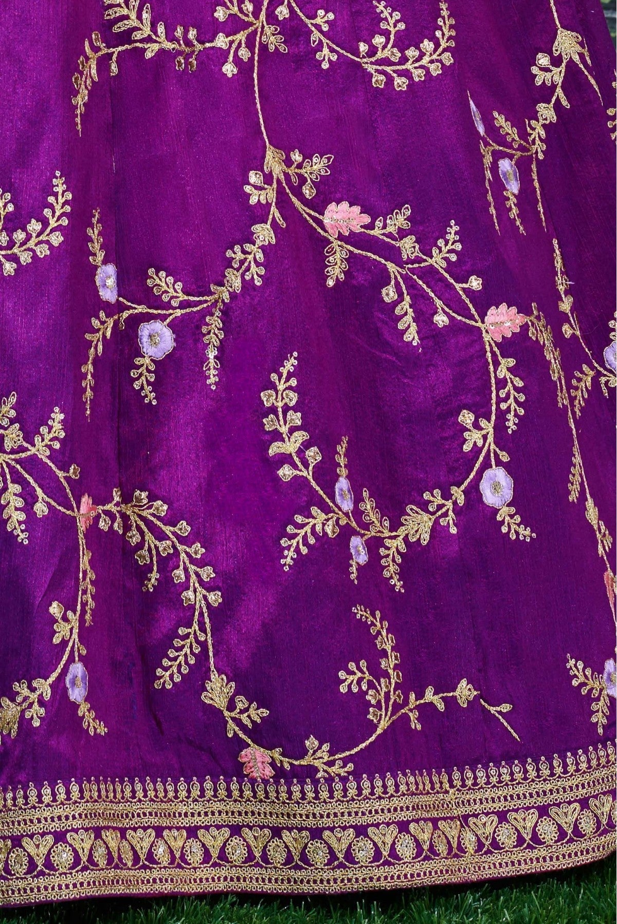 Purple Colour Mulberry Silk Lehenga Choli VSLC1010054