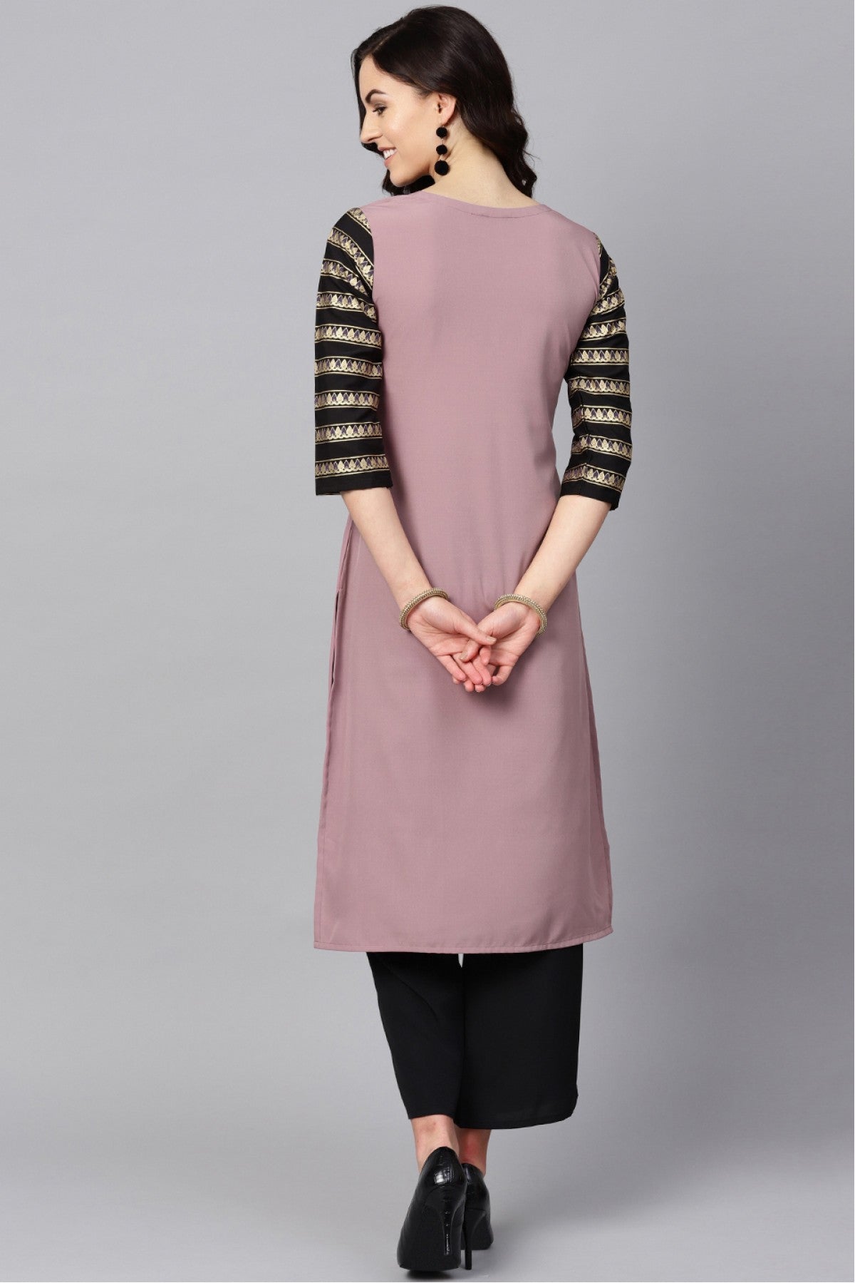 Purple Colour Plus Size Crepe Kurti VSKR1060190