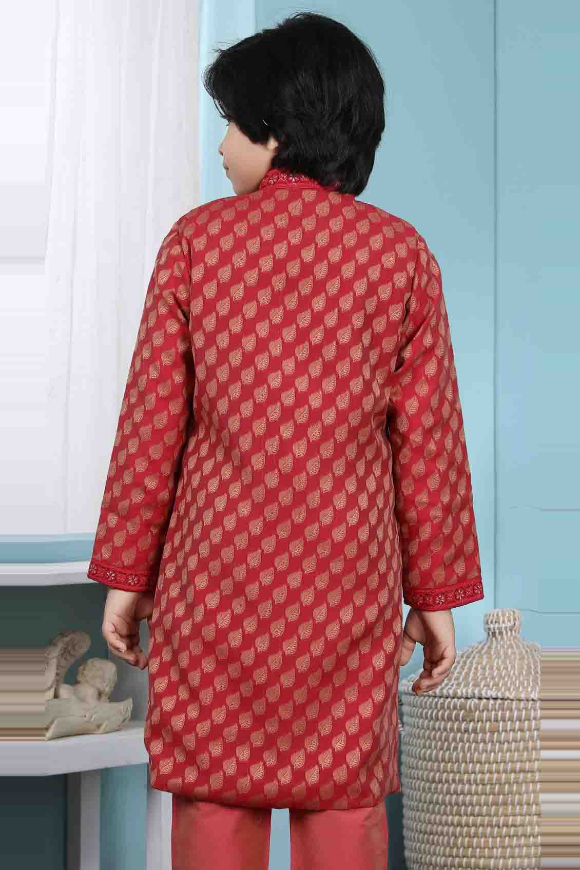 Red Colour Handloom Silk Jacket VSBW1070127