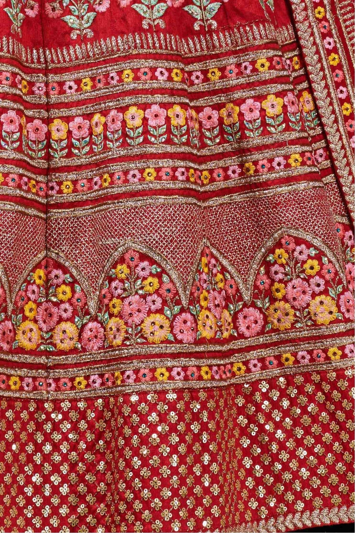 Red Colour Silk Lehenga Choli VSLC1010023