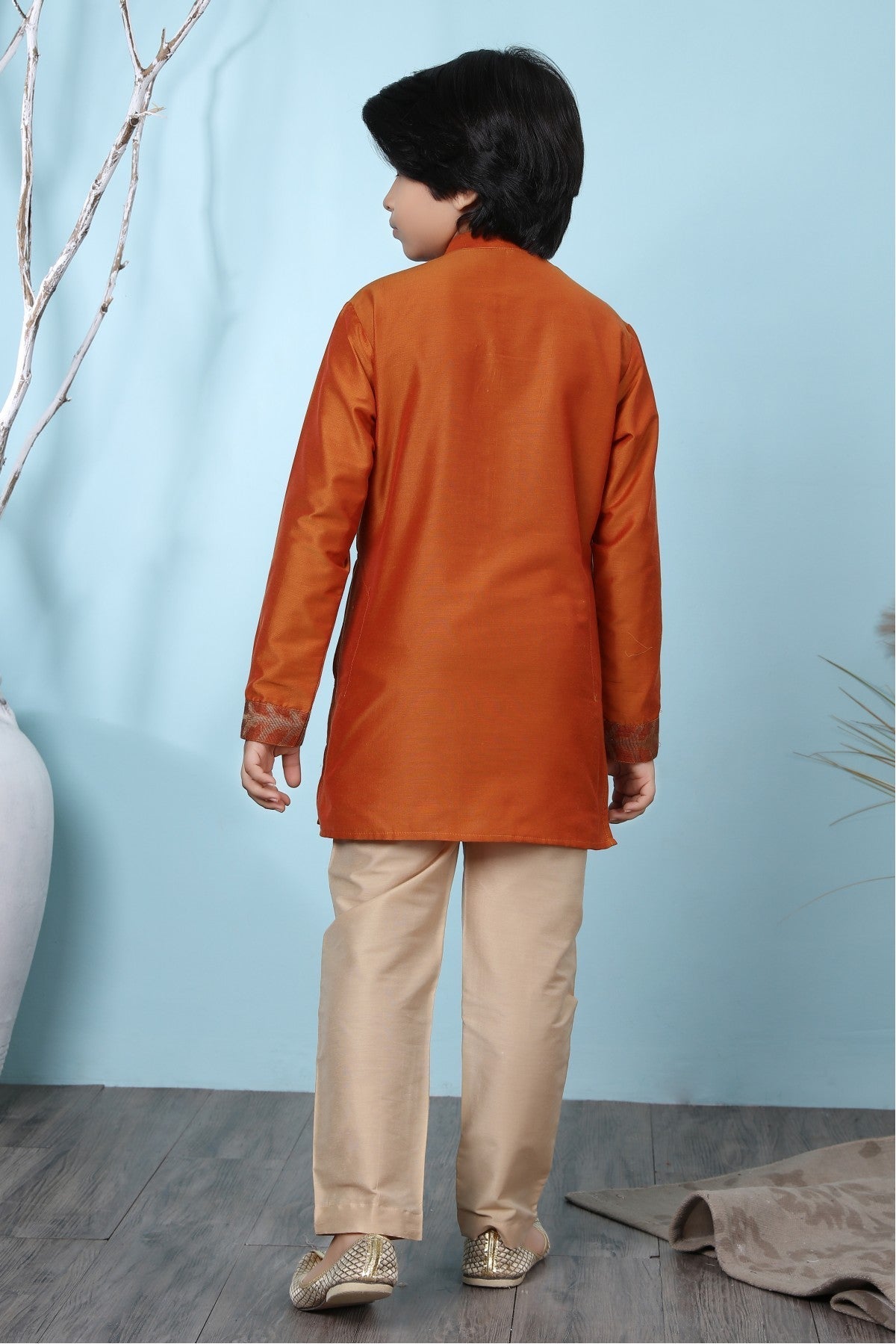 Rust Colour Cotton Silk Kurta Pajama VSBW1070067