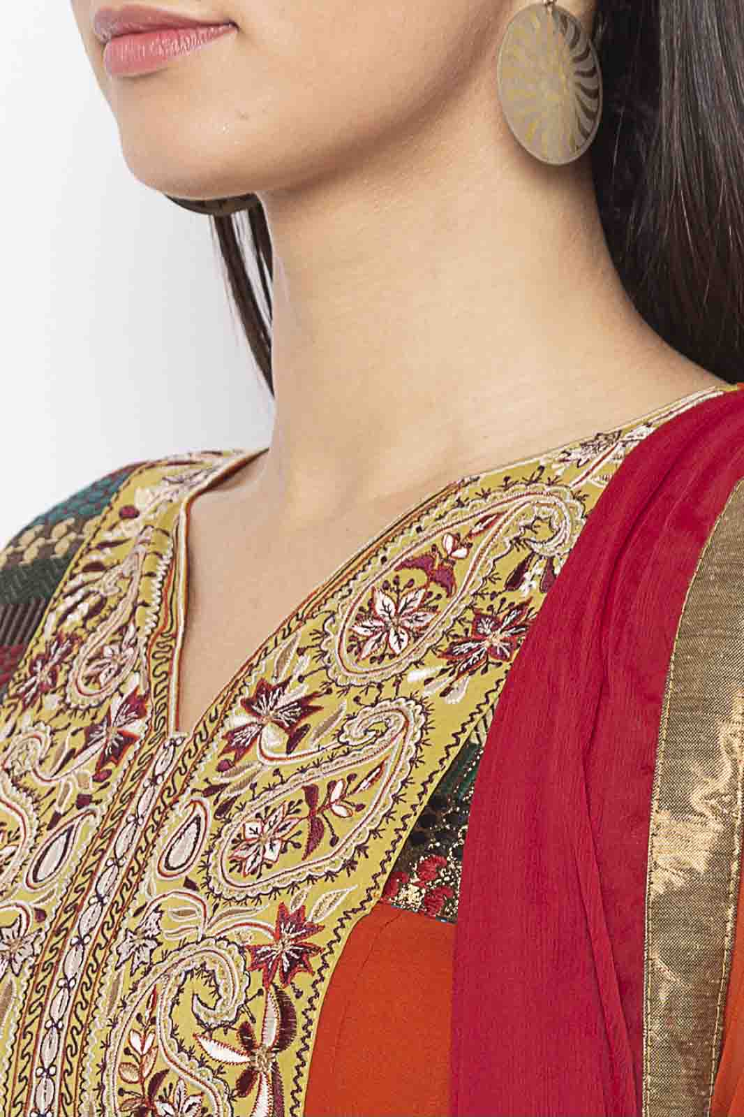 Rust Colour Plus Size Georgette Embroidery Anarkali Suit VSSS1070327