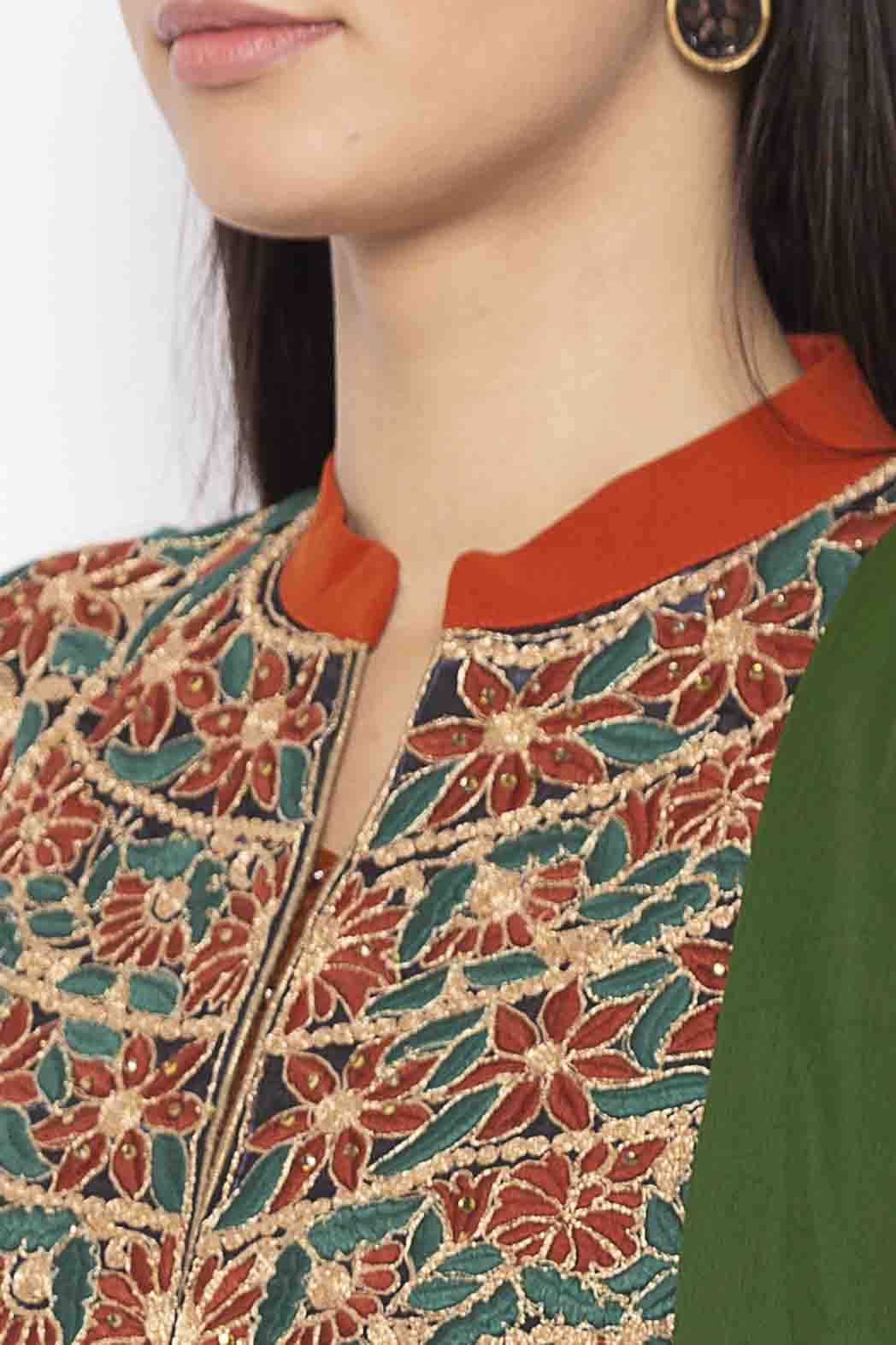 Rust Colour Plus Size Georgette Embroidery Anarkali Suit VSSS1070345