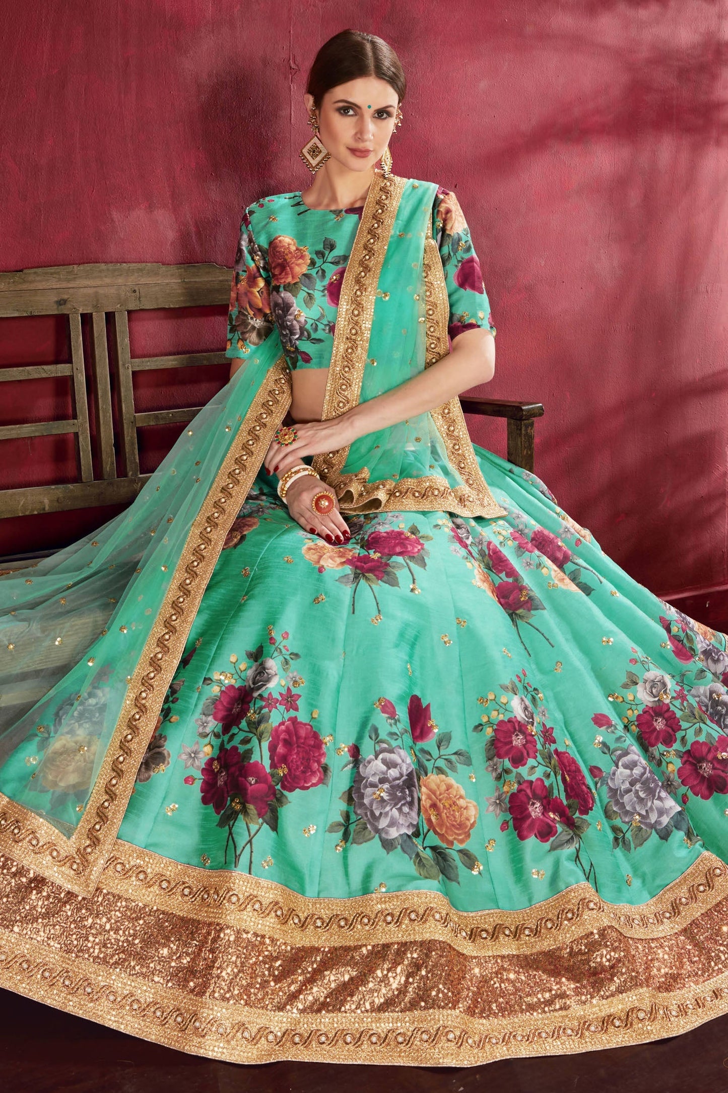 Sea Green Banglori Silk Designer Lehenga Choli VSLC1010145