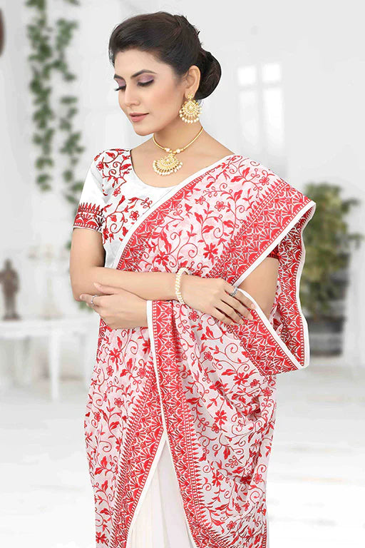 White Colour Georgette Designer Saree VSSD1090629